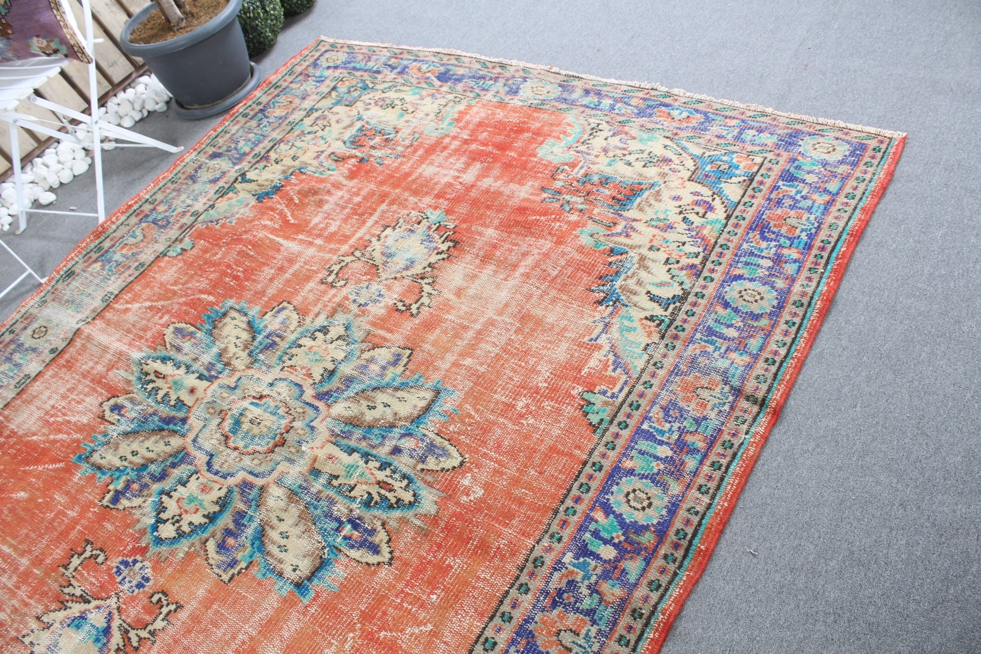 Floor Rug, Vintage Rugs, Living Room Rug, Wool Rug, 6.2x8.8 ft Large Rug, Eclectic Rug, Rugs for Dining Room, Turkish Rug, Red Bedroom Rug