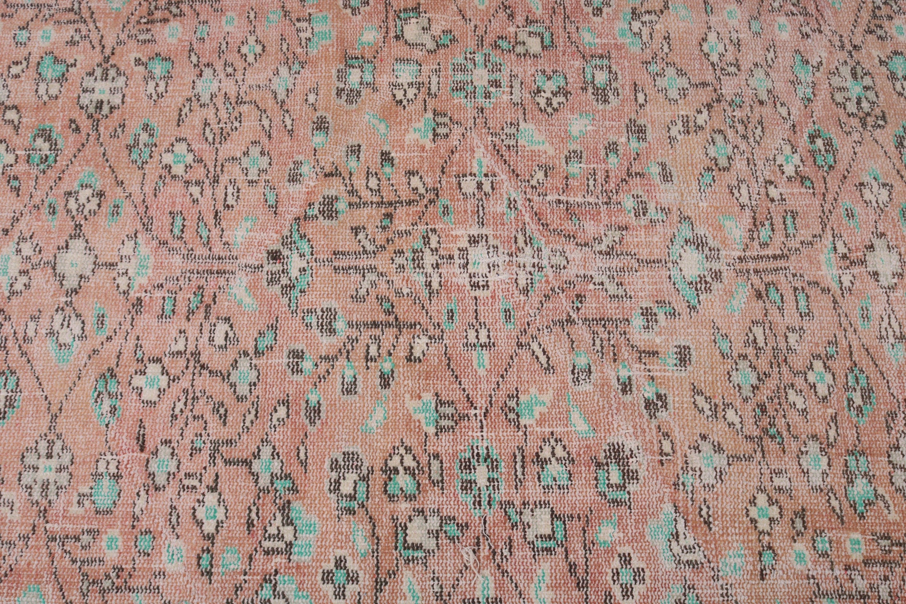 Boho Vurgulu Halı, Çocuk Odası Halıları, Türk Halısı, Pembe Yün Halı, Yer Halıları, 2,9x6,3 ft Vurgulu Halılar, Mutfak Halıları, Vintage Halı, Estetik Halı