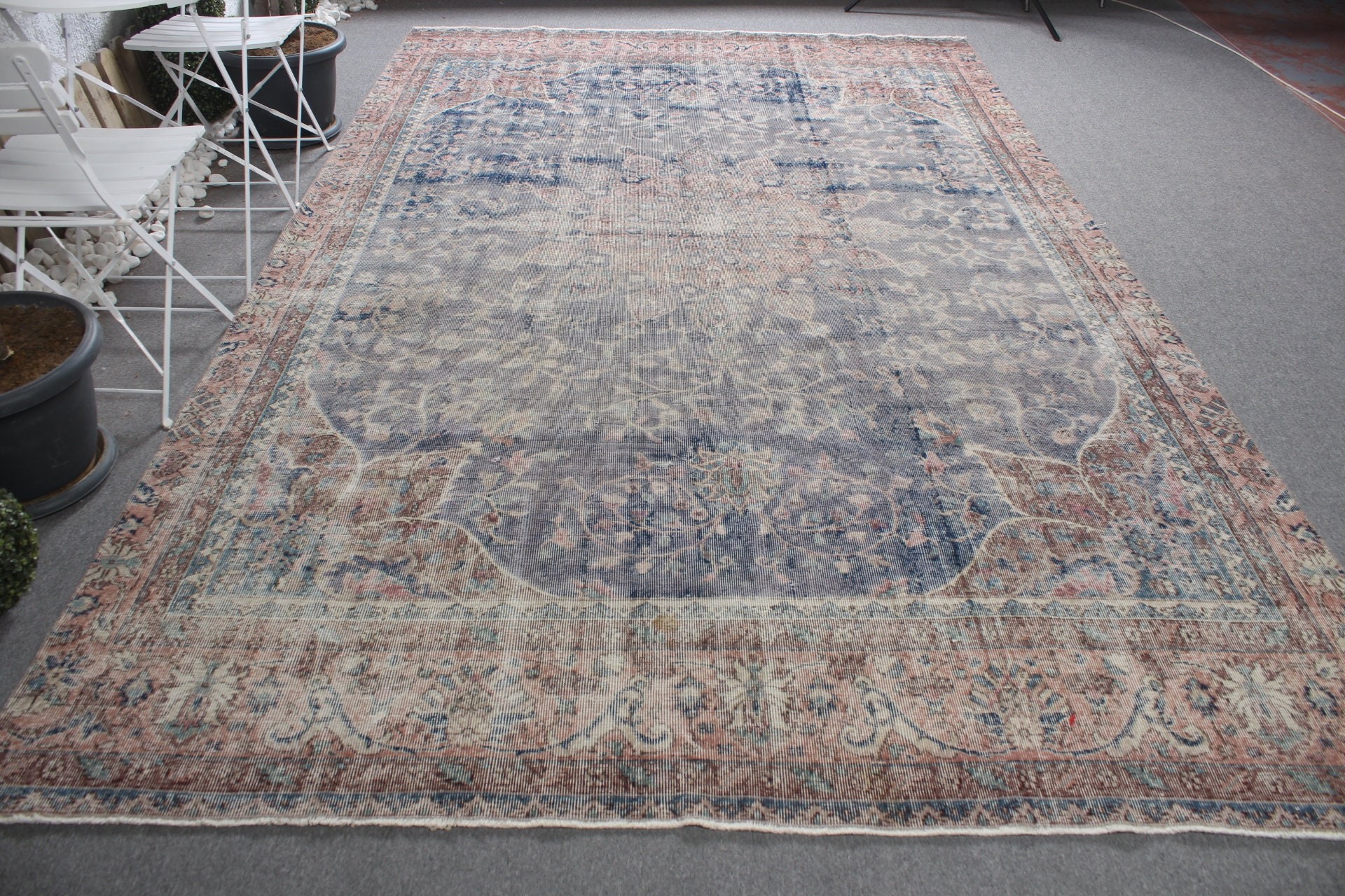 Fas Halıları, Yemek Odası Halısı, Yatak Odası Halısı, 7,3x11,8 ft Büyük Boy Halılar, Mavi Mutfak Halısı, Türk Halısı, Vintage Halı, Oturma Odası Halısı