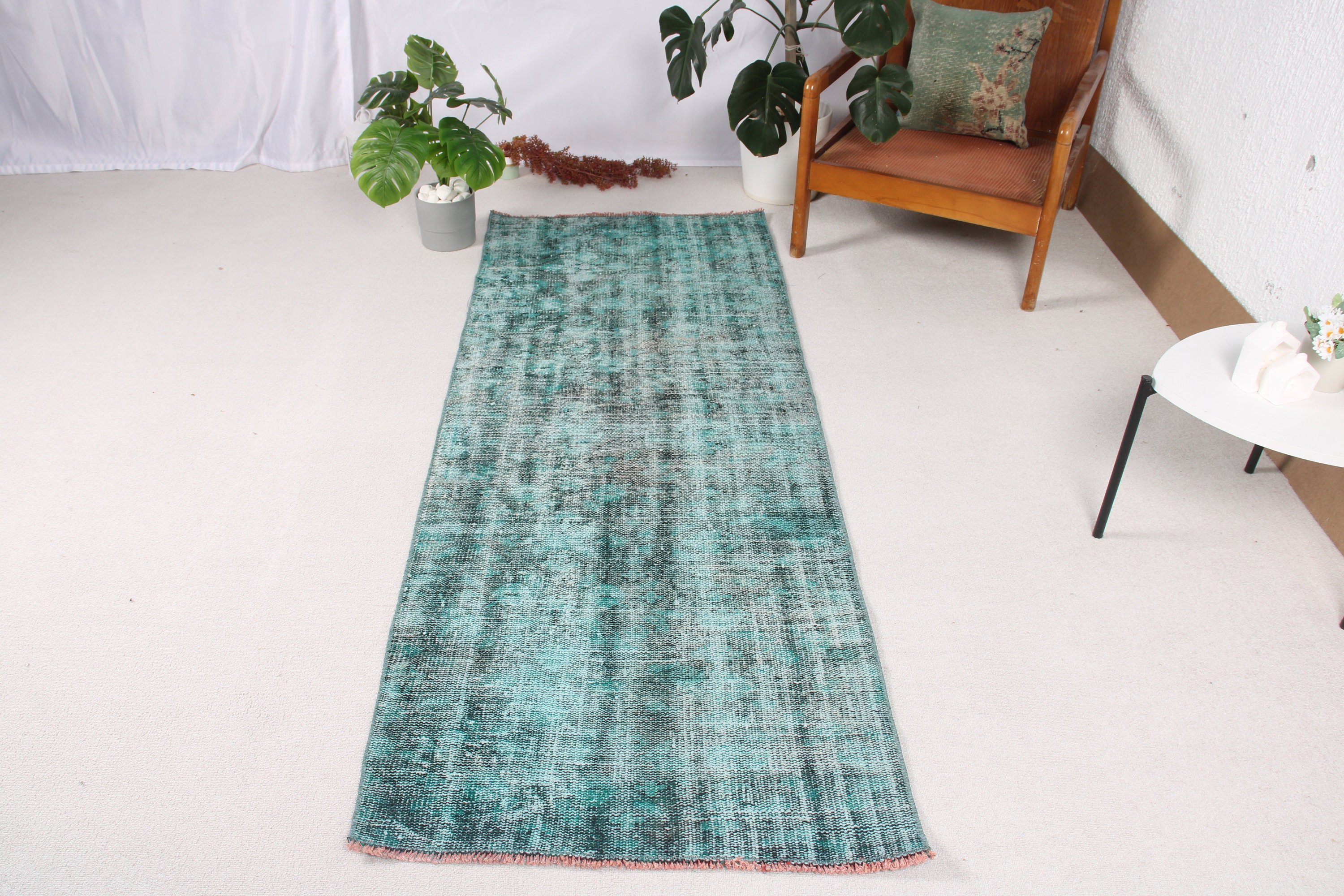 Long Runner Rug, Moroccan Rugs, Vintage Runner Rugs, Vintage Rug, 2.6x6.9 ft Runner Rugs, Blue Home Decor Rug, Statement Rugs, Turkish Rug