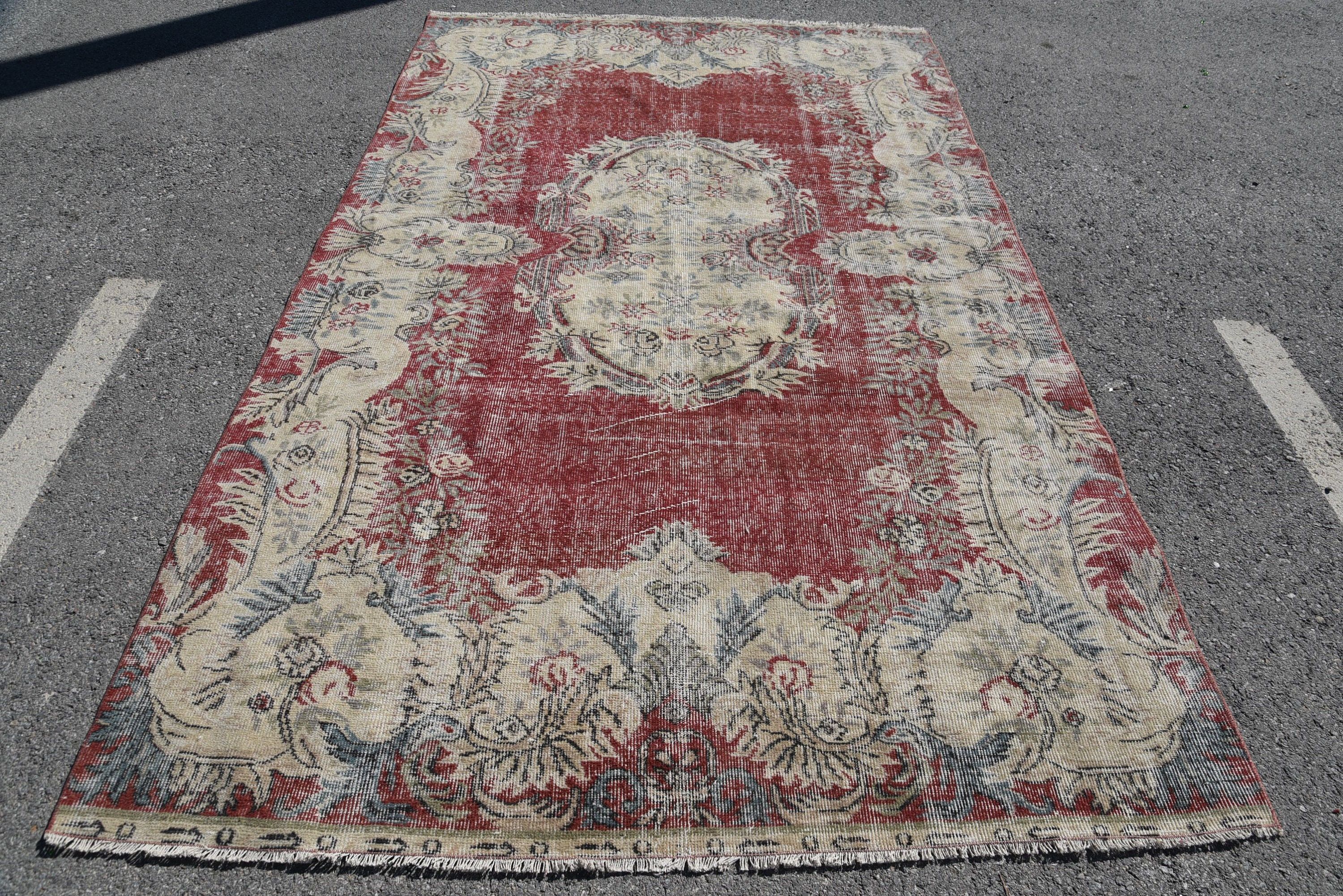 Oturma Odası Halıları, 5.7x9.4 ft Büyük Halı, Harika Halılar, Sevimli Halı, Antika Halı, Türk Halıları, Vintage Halı, Yemek Odası Halısı, Yemek Odası Halıları