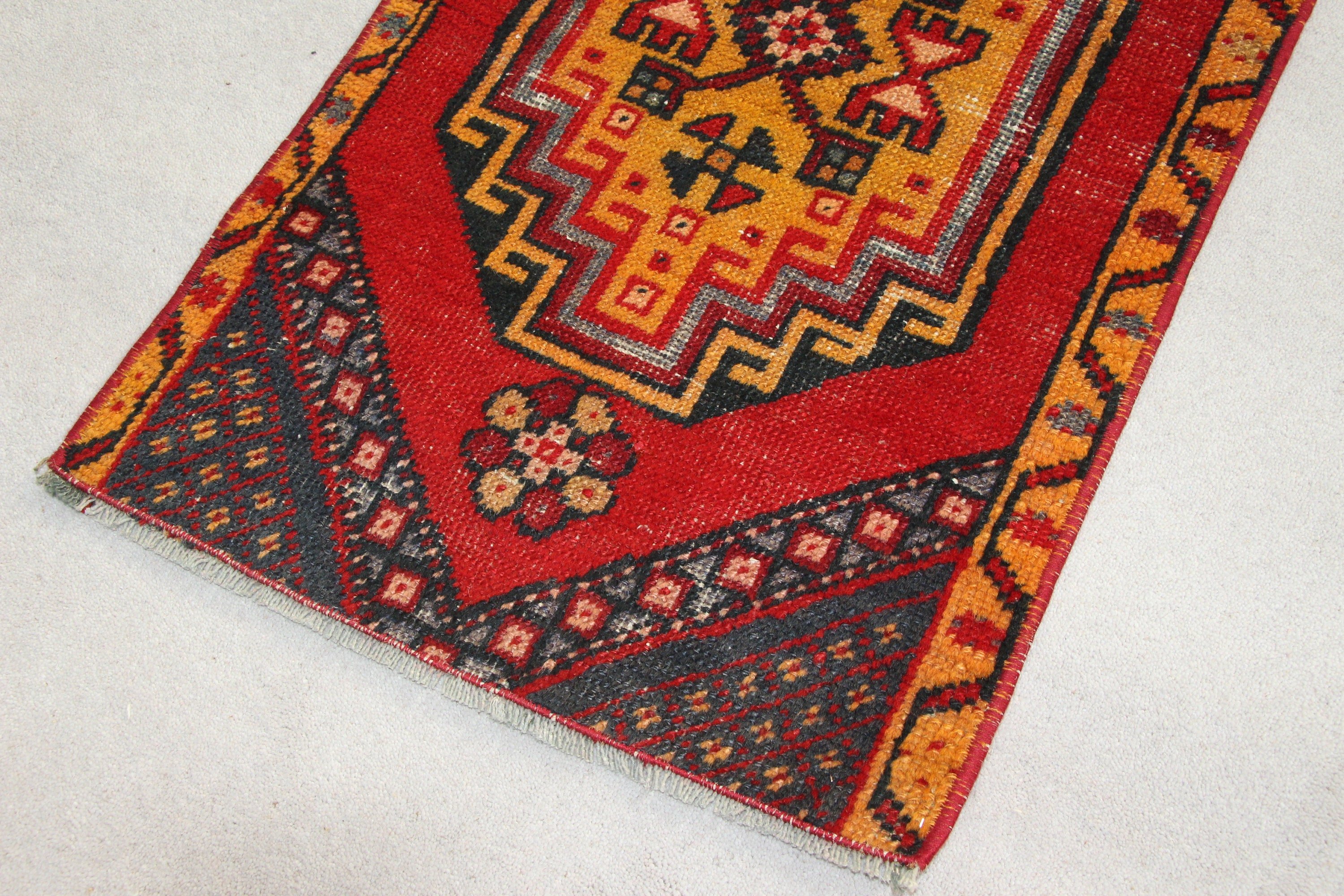 Turkish Rugs, Oriental Rugs, Red Floor Rug, 1.6x2.6 ft Small Rugs, Wall Hanging Rugs, Bedroom Rug, Office Rugs, Bath Rug, Vintage Rugs