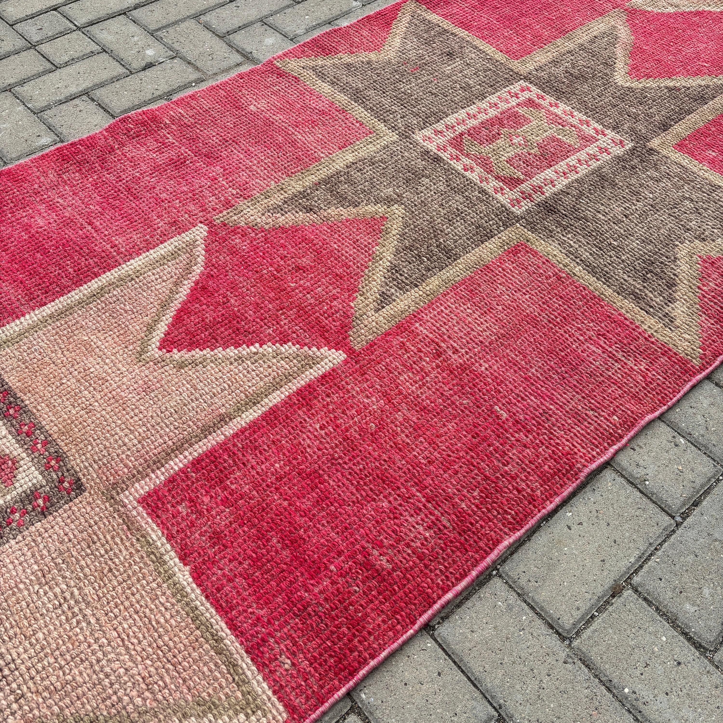 Koridor Halıları, Geometrik Halı, Türk Halısı, Vintage Halı, 3.3x10.7 ft Runner Halıları, Pembe Mutfak Halısı, Beni Ourain Runner Halıları