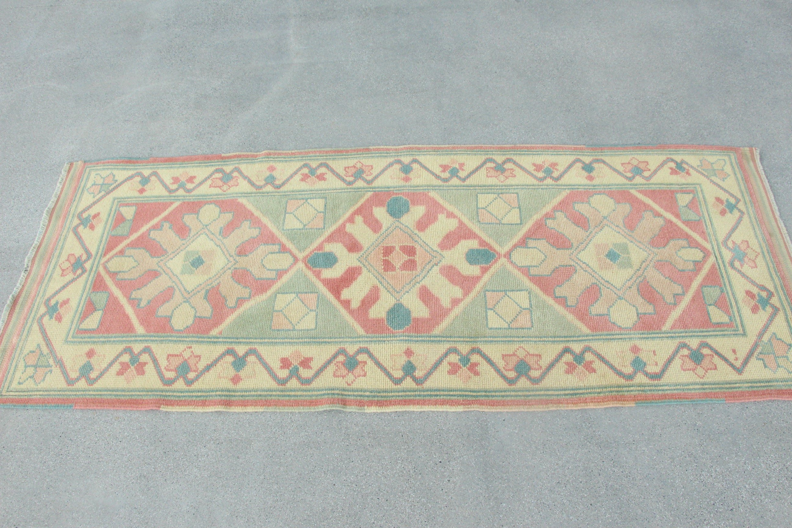 Bedroom Rug, Rugs for Hallway, Vintage Rug, White Cool Rug, Corridor Rug, Antique Rug, Kitchen Rug, 2.3x5.9 ft Runner Rug, Turkish Rug