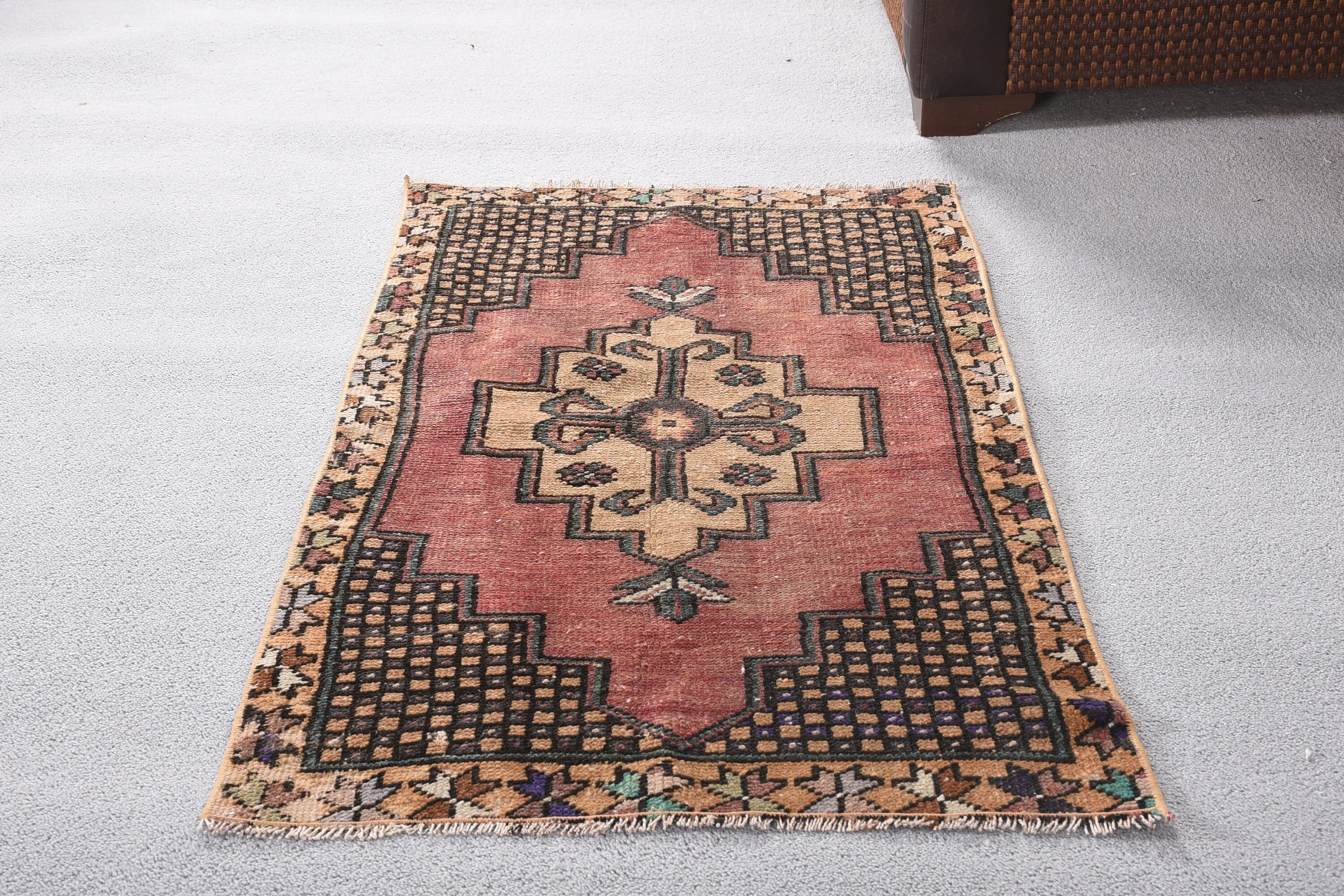 Vintage Rugs, Brown Bedroom Rug, Rugs for Car Mat, 2x3.8 ft Small Rugs, Moroccan Rug, Nursery Rug, Turkish Rugs, Bath Rugs