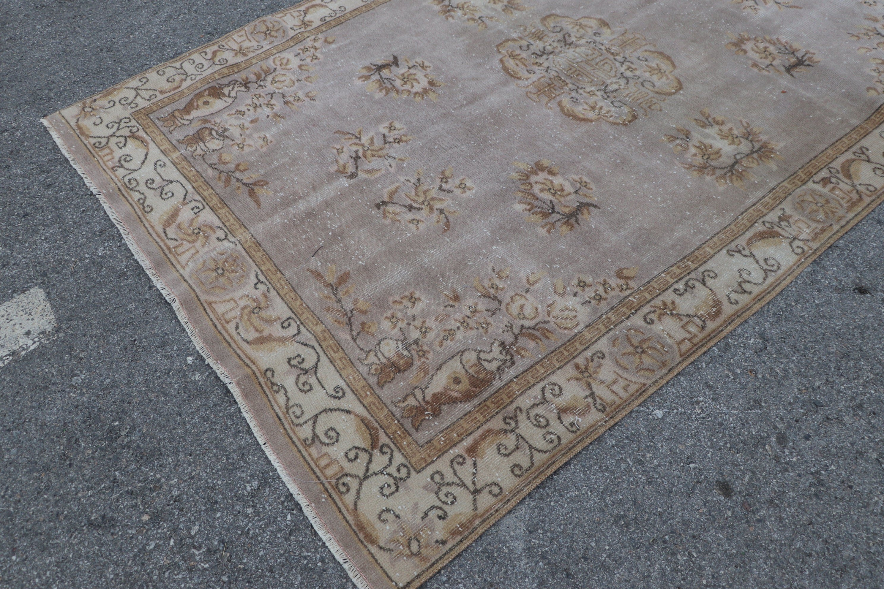 Vintage Rugs, Wool Rug, 5.6x8.6 ft Large Rug, Moroccan Rugs, Retro Rug, Turkish Rug, Brown Oriental Rugs, Living Room Rug, Dining Room Rug