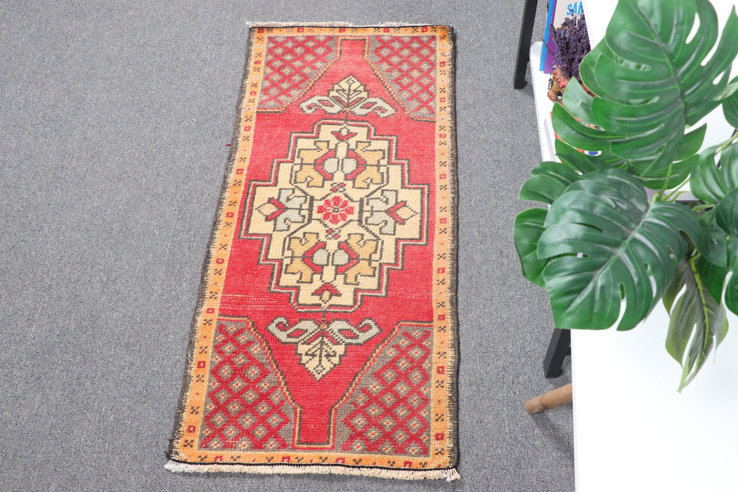 Cool Rugs, Bedroom Rugs, Wall Hanging Rug, Red Floor Rug, Rugs for Bathroom, Turkish Rug, 1.5x3.4 ft Small Rugs, Nursery Rugs, Vintage Rug