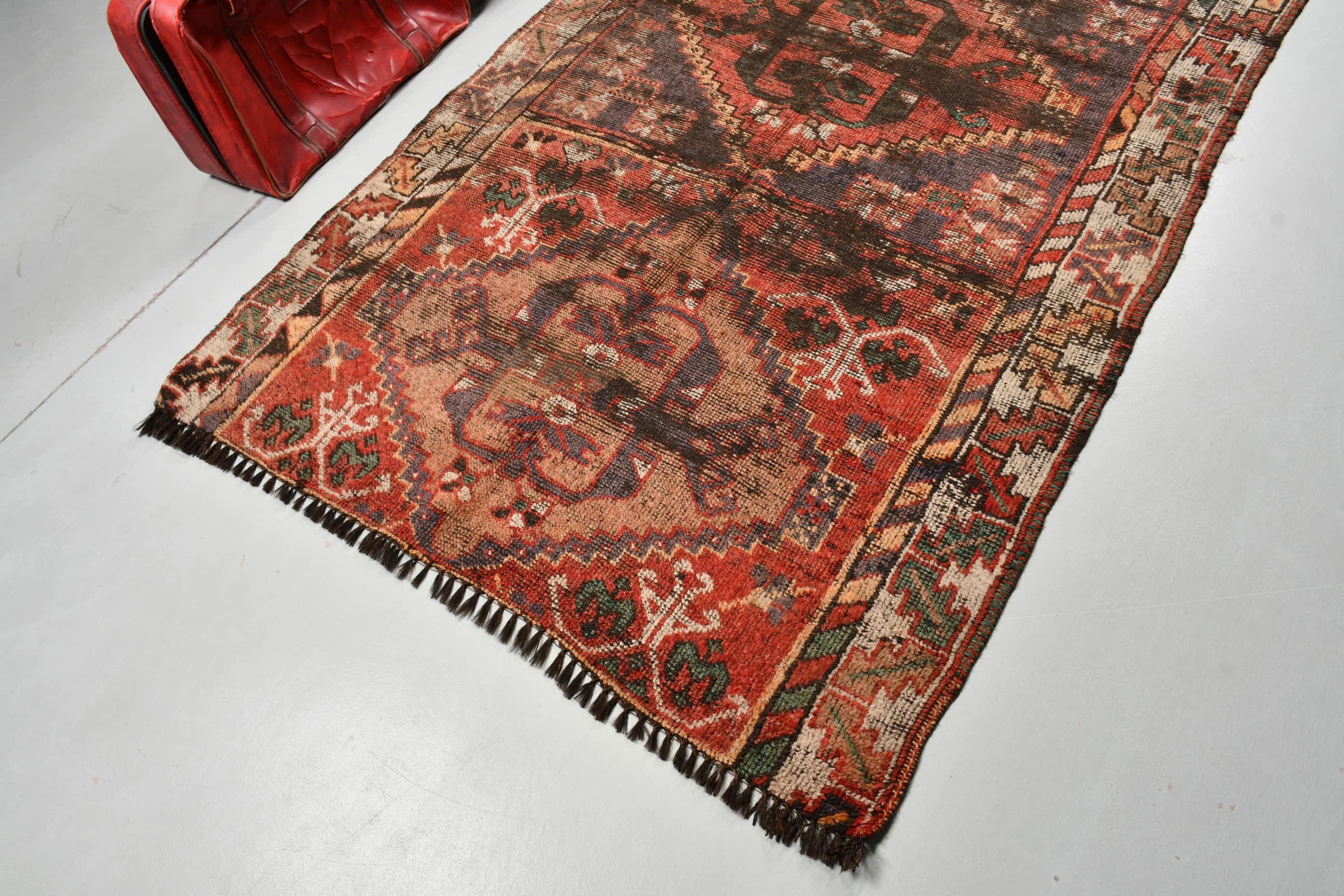 Bedroom Rug, Nomadic Rugs, Red Wool Rug, Turkish Rug, Anatolian Rug, Vintage Rugs, Living Room Rugs, 4.6x9.2 ft Large Rugs, Rugs for Salon