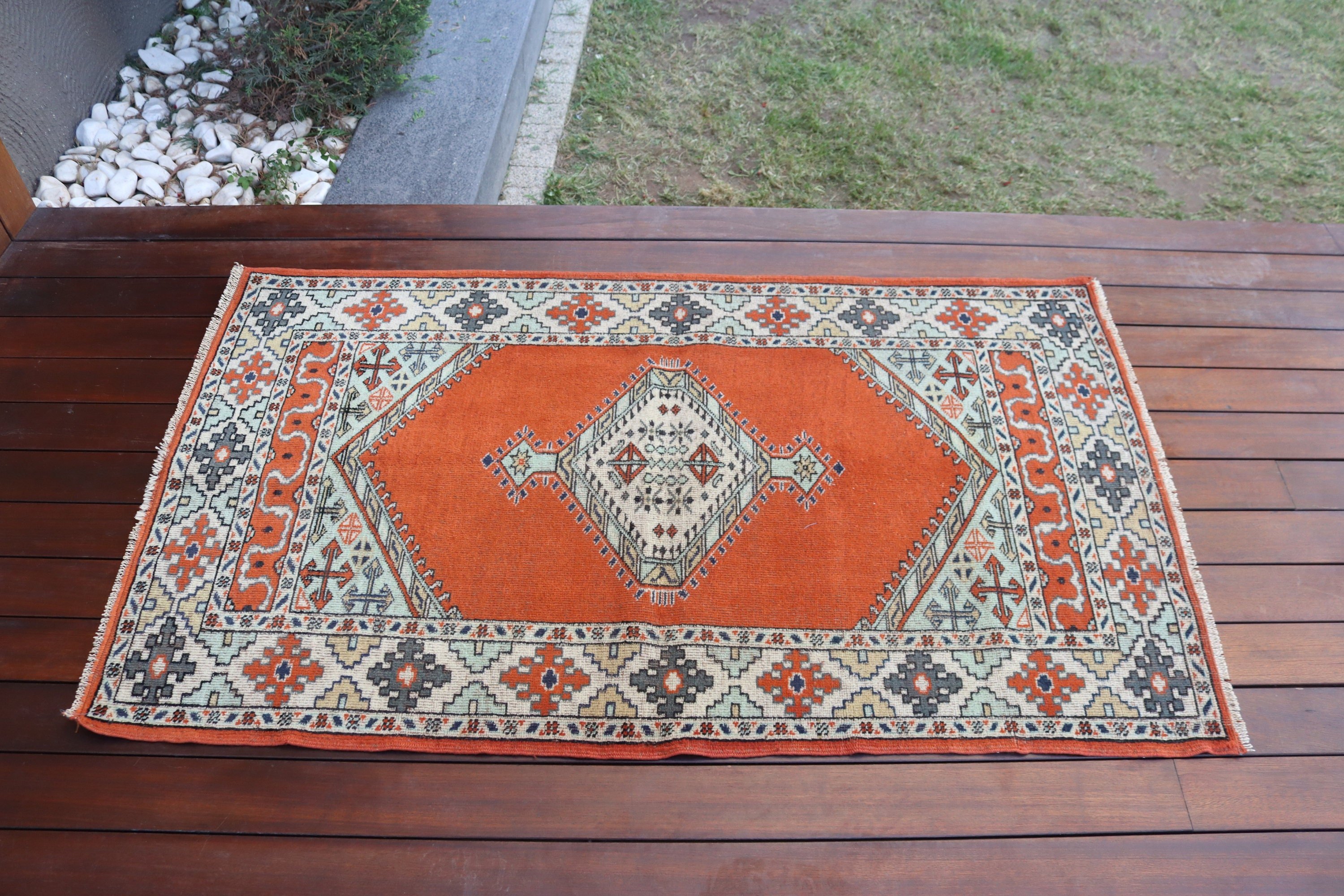 Banyo Halıları, Vintage Halılar, Duvara Asılı Halı, Kabile Halıları, Lüks Halılar, Turuncu Yün Halılar, Düz Dokuma Halı, Türk Halısı, 2,7x4,7 ft Küçük Halı