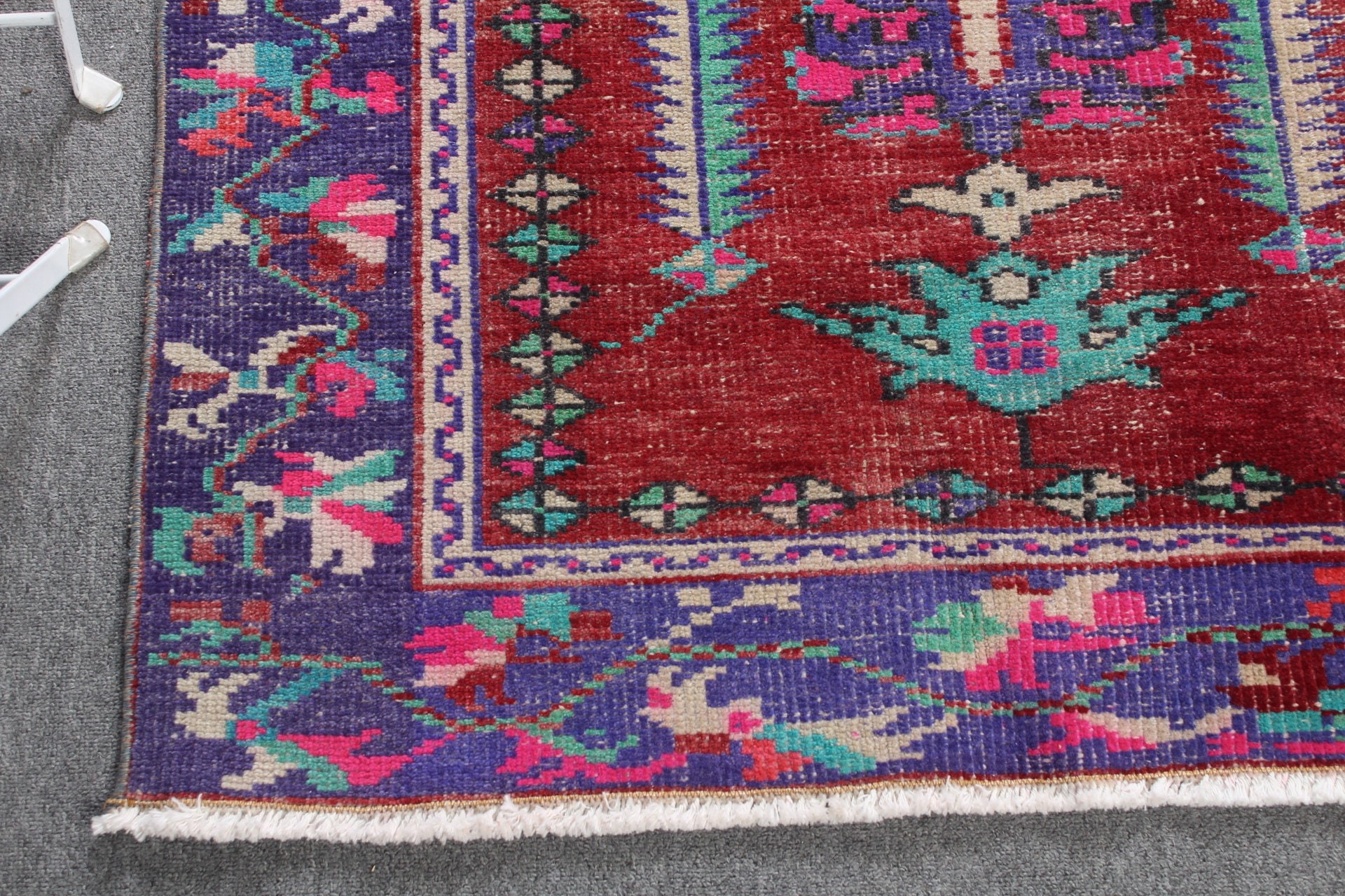 Turkey Rug, Vintage Rug, Kitchen Rug, 3.6x3.6 ft Small Rugs, Red Oushak Rugs, Turkish Rug, Bathroom Rugs, Door Mat Rugs, Home Decor Rugs