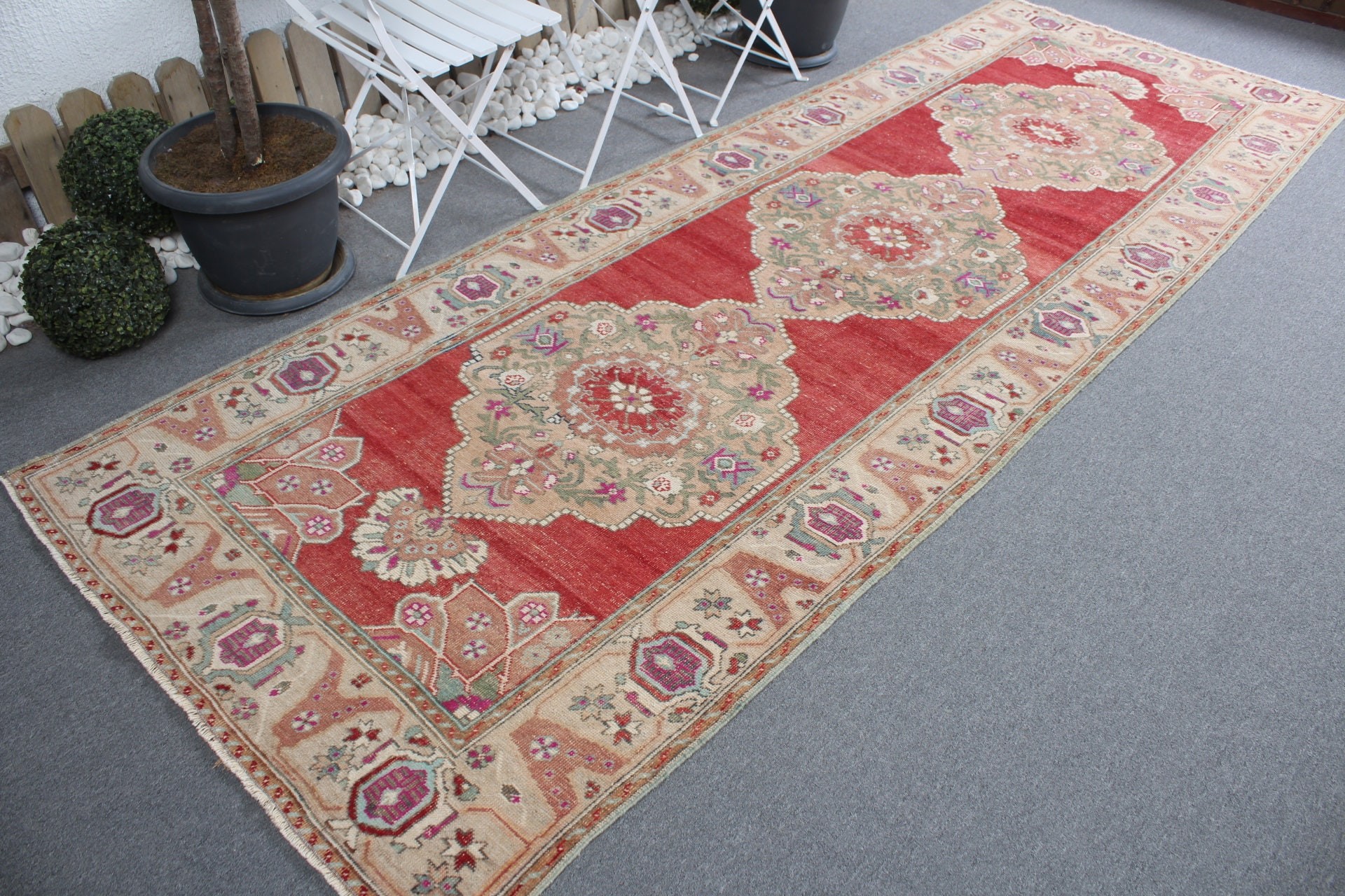 Hallway Rugs, Corridor Rug, Cute Rug, Moroccan Rug, Beige Oriental Rug, Turkish Rug, Vintage Rug, 3.9x11.2 ft Runner Rug