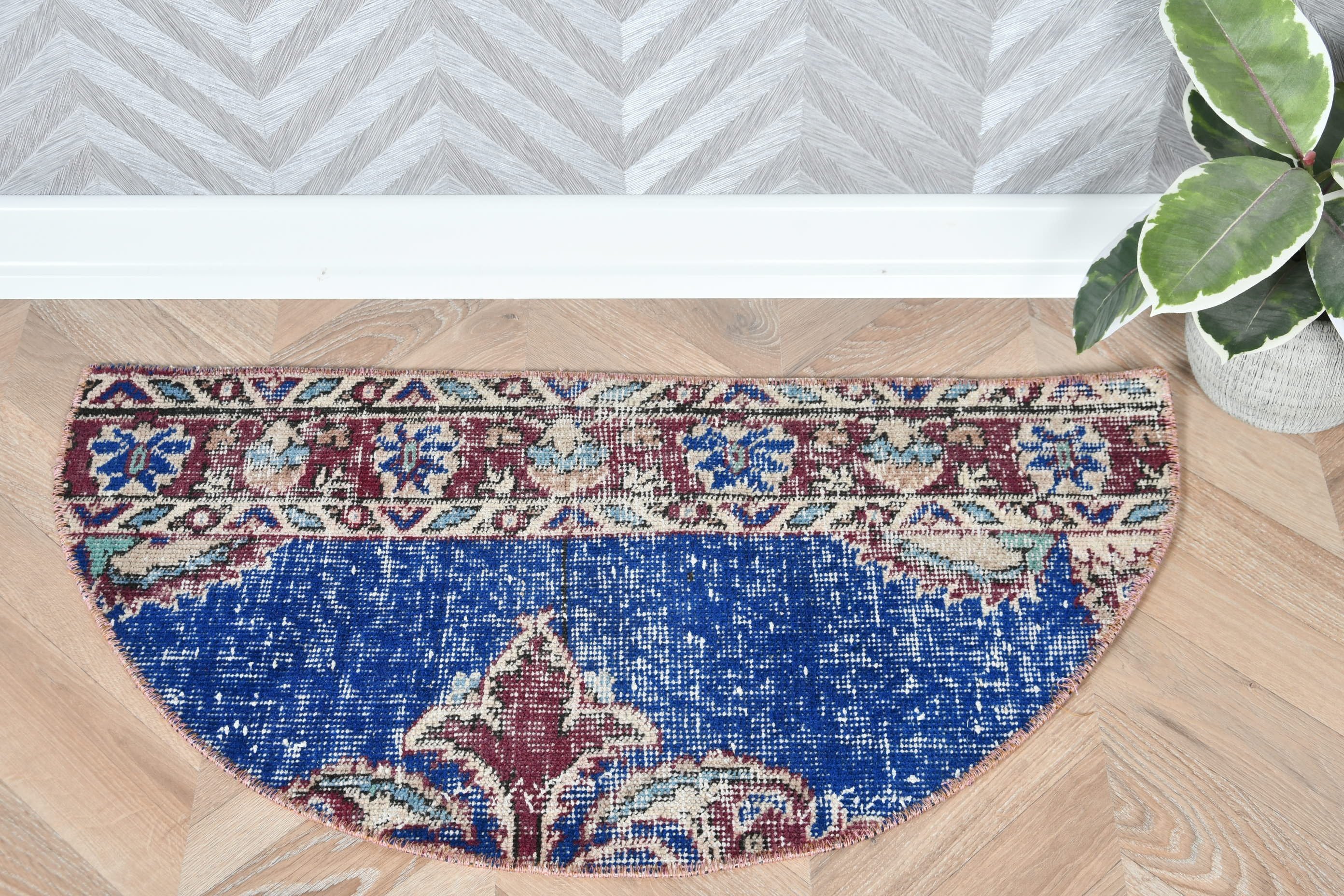 1.4x2.6 ft Small Rug, Kitchen Rug, Oriental Rug, Blue Anatolian Rugs, Art Rug, Turkish Rug, Bathroom Rugs, Vintage Rug, Anatolian Rug