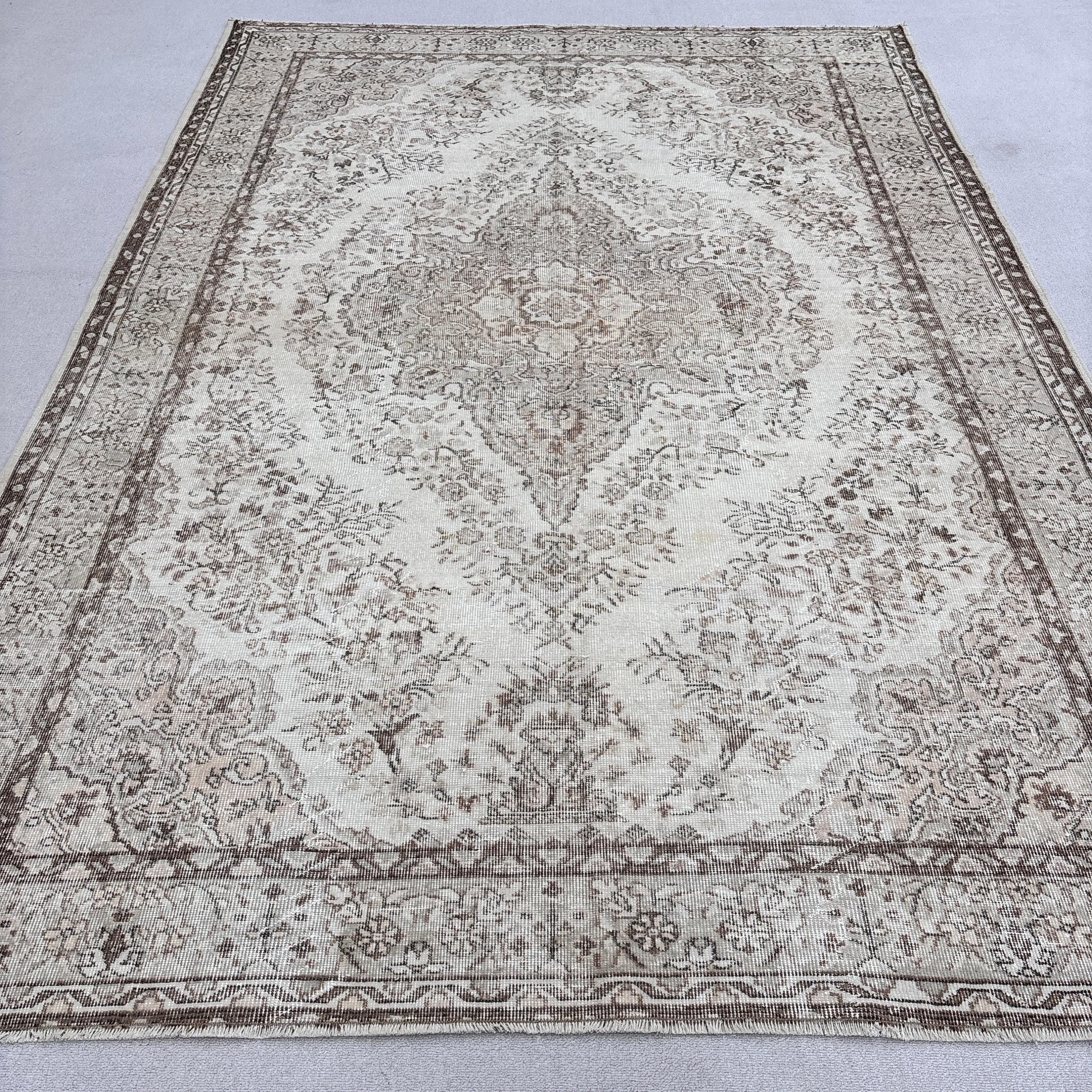 Vintage Halılar, Türk Halıları, Bej Modern Halılar, Büyük Boy Türk Halısı, 7.2x10.4 ft Büyük Boy Halılar, Açıklama Halıları, Oturma Odası Halısı, Havalı Halı