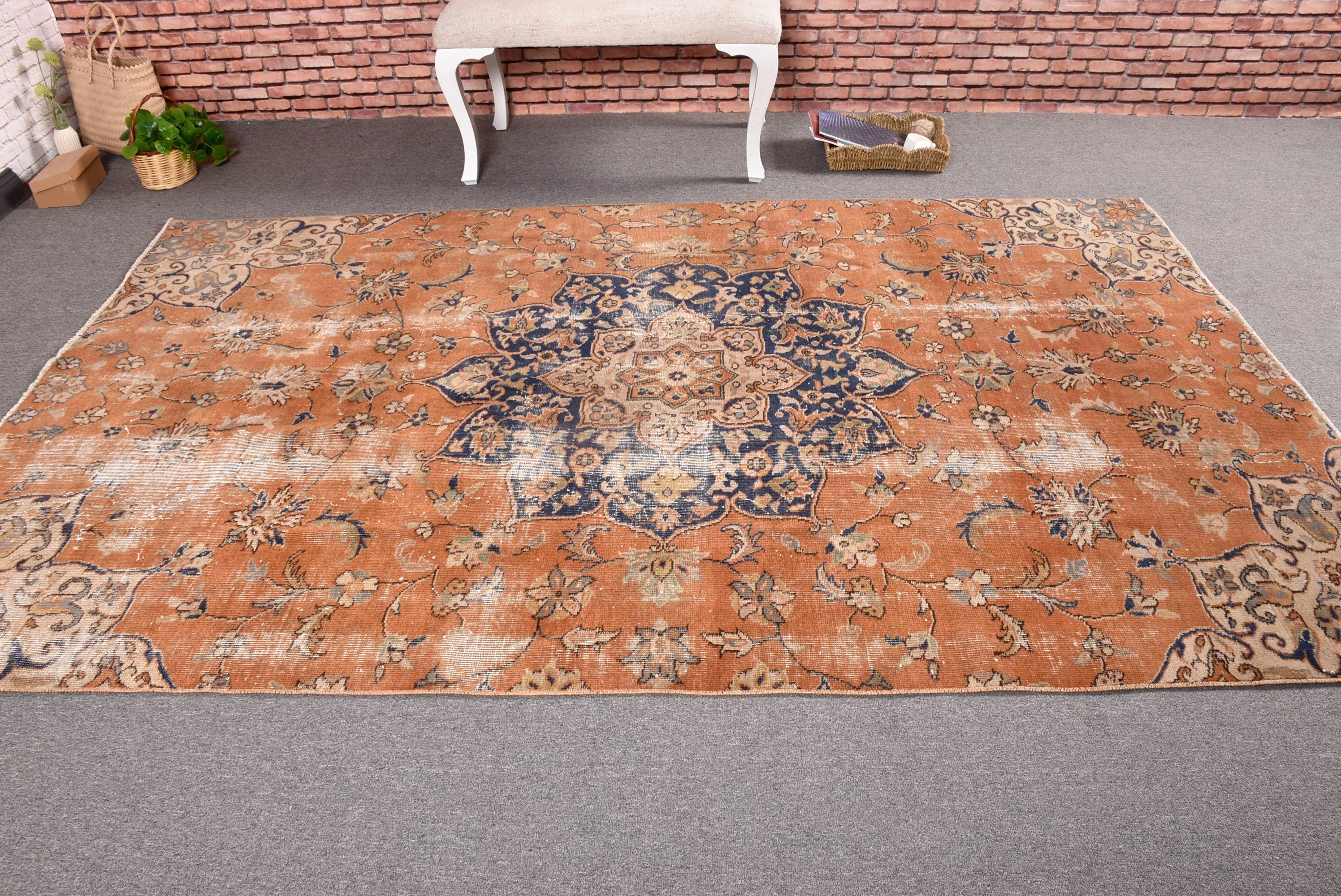 5.4x8.7 ft Large Rugs, Large Boho Rug, Flatweave Rug, Bronze Bedroom Rugs, Rugs for Living Room, Turkish Rug, Vintage Rugs, Bedroom Rugs