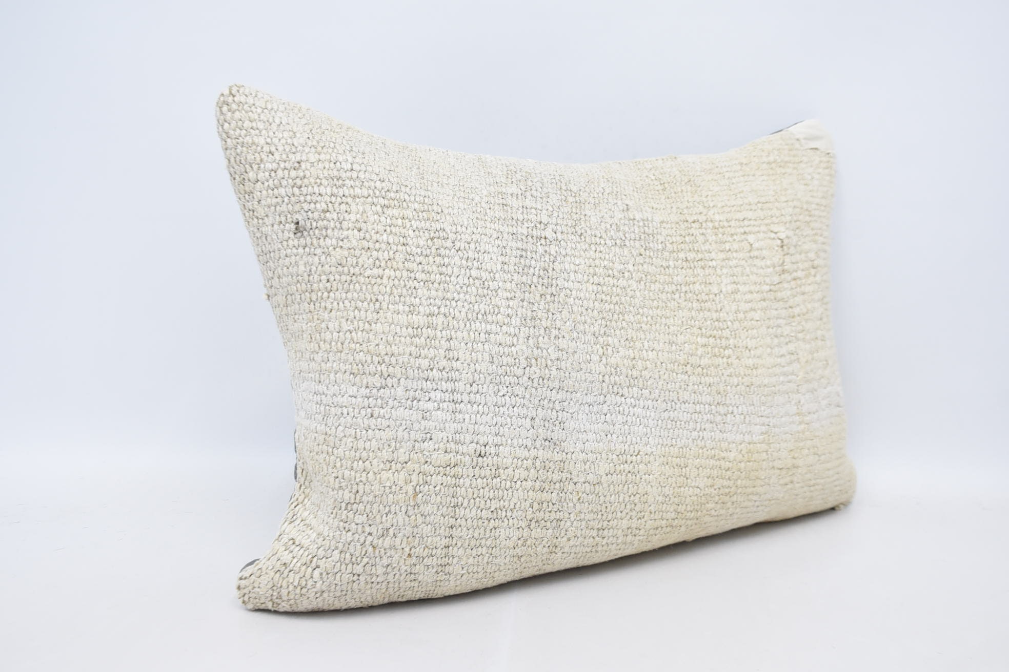 Home Decor Pillow, Turkish Corner Pillow Sham, 20"x28" Beige Pillow, Interior Designer Pillow, Vintage Kilim Throw Pillow