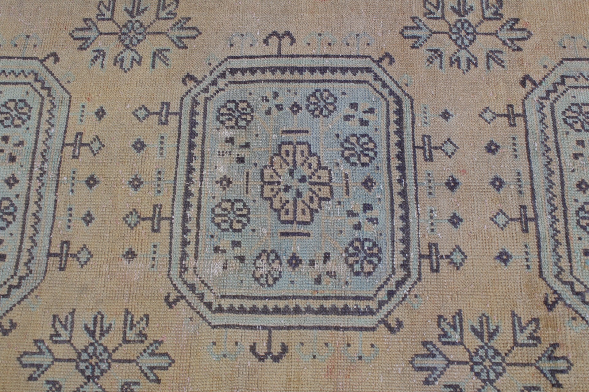 Vintage Halı, Sarı Oryantal Halılar, Mutfak Halıları, Türk Halısı, Koridor Halısı, 2.7x10.3 ft Yolluk Halısı, Koridor Halıları