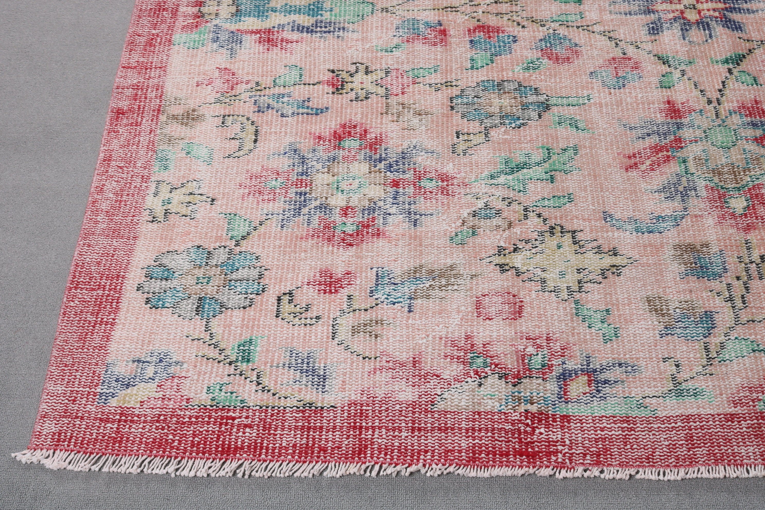 Dining Room Rugs, 6.4x9.3 ft Large Rugs, Home Decor Rug, Pink Floor Rugs, Turkish Rug, Salon Rugs, Handwoven Rug, Oriental Rug, Vintage Rug