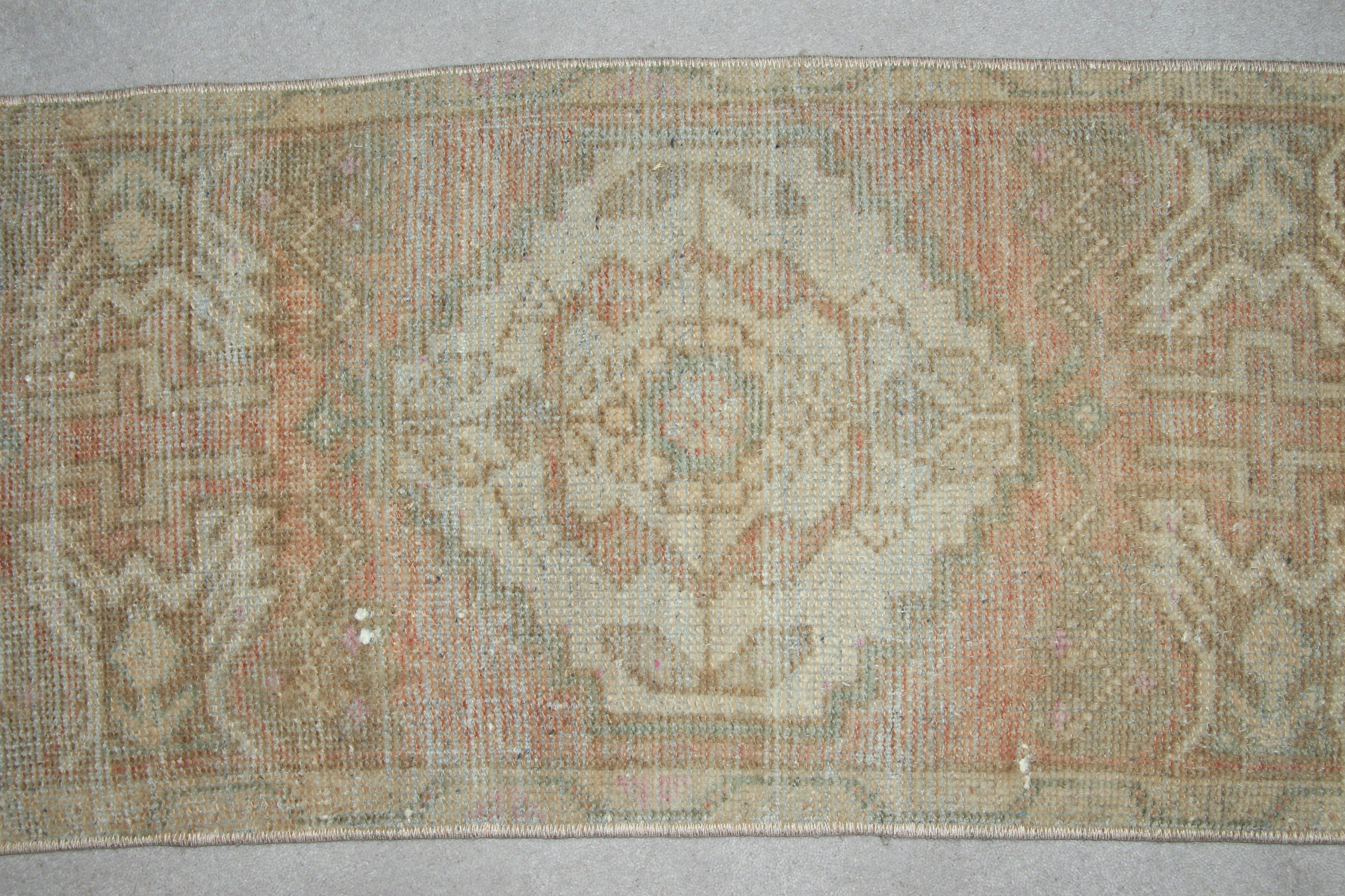 Turkish Rug, Car Mat Rug, Cool Rugs, Dorm Rug, Beige  1.4x3.2 ft Small Rug, Rugs for Wall Hanging, Vintage Rug, Kitchen Rugs