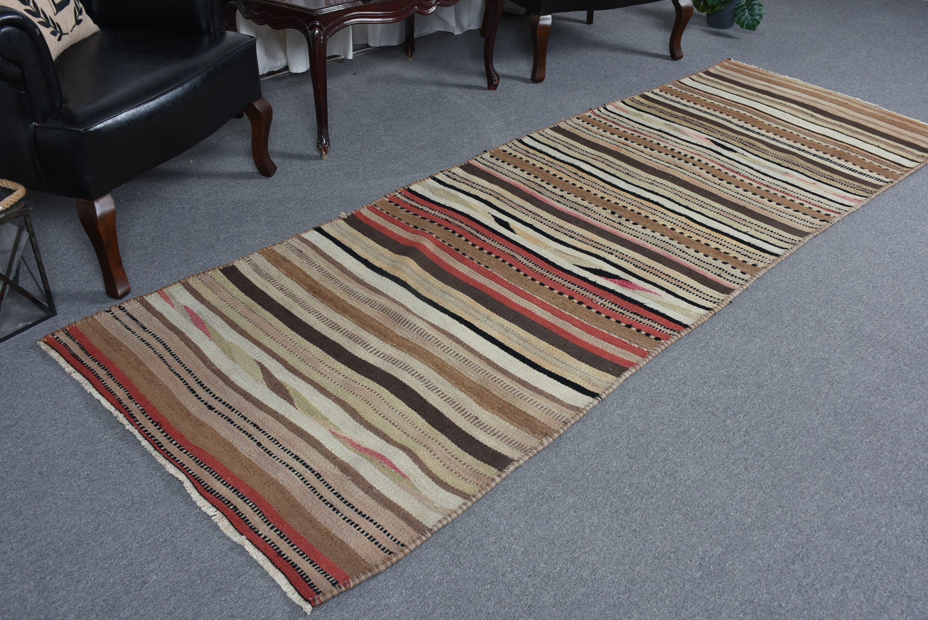 Sevimli Halı, Oushak Halı, Vintage Halı, Türk Halısı, Mutfak Halıları, Koridor Halıları, Anadolu Halıları, 3.1x9.2 ft Runner Halısı, Bej Anadolu Halısı