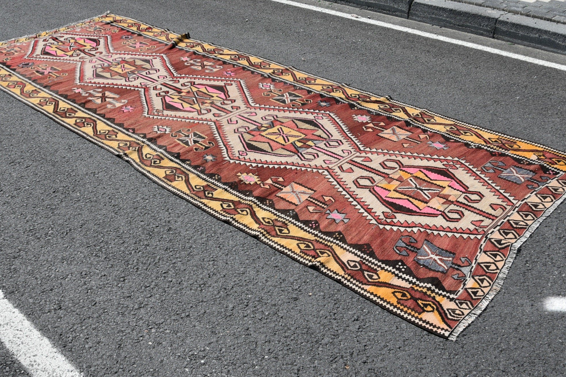 Oryantal Halılar, Vintage Halı, Kilim, 5.2x14.1 ft Yolluk Halıları, Koridor Halısı, Bohem Halısı, Havalı Halılar, Türk Halısı, Koridor Halıları, Kabile Halısı