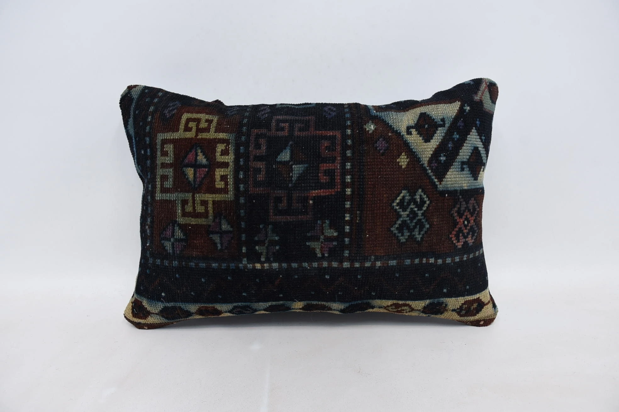 Turkish Pillow, Wholesale Pillow, 16"x24" Blue Cushion, Interior Designer Pillow, Boho Pillow Sham Cover, Patio Pillow Sham