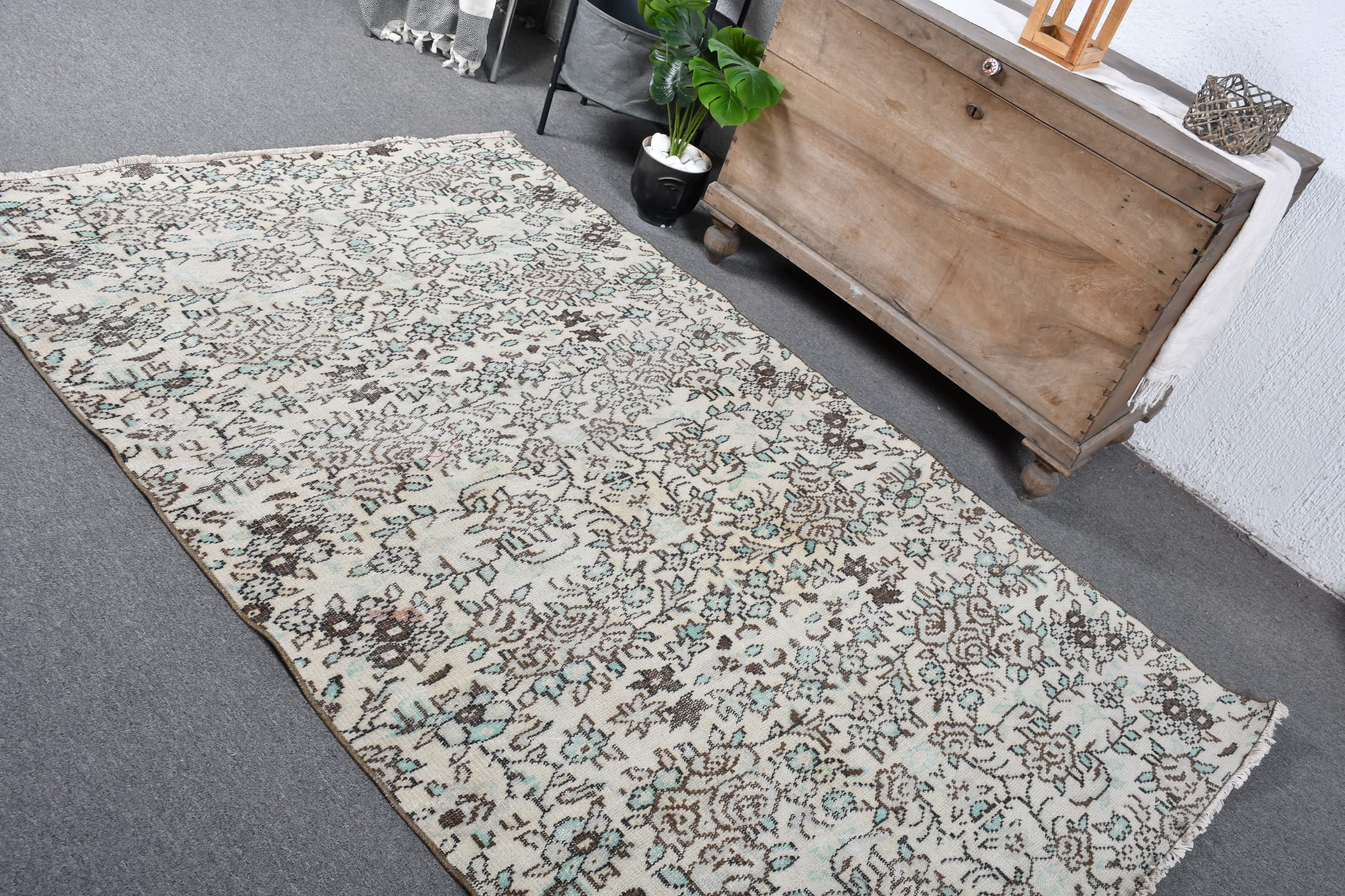 İç Mekan Halıları, Vintage Halı, Antika Halılar, Tasarımcı Halıları, Yemek Odası Halısı, 4.6x7 ft Alan Halısı, Türk Halısı, Bej Fas Halıları