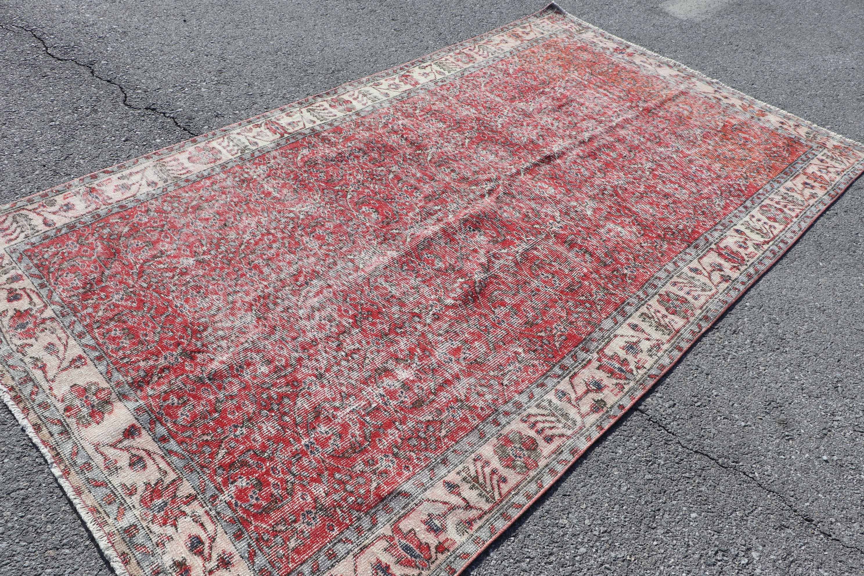 Living Room Rug, Anatolian Rug, Vintage Rugs, Turkish Rug, 5.2x9.1 ft Large Rug, Boho Rugs, Red Oushak Rug, Salon Rugs, Home Decor Rug