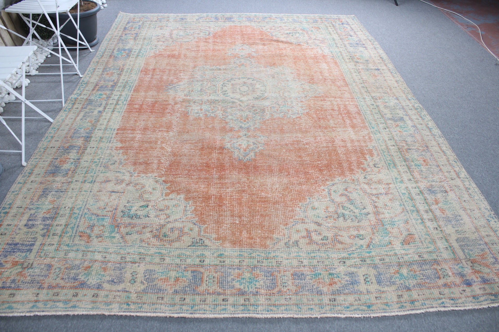 Anadolu Halısı, 7.6x10.6 ft Büyük Boy Halı, Oturma Odası Halıları, Salon Halısı, Salon Halısı, Vintage Halı, Kırmızı Yer Halısı, Türk Halısı, Havalı Halı