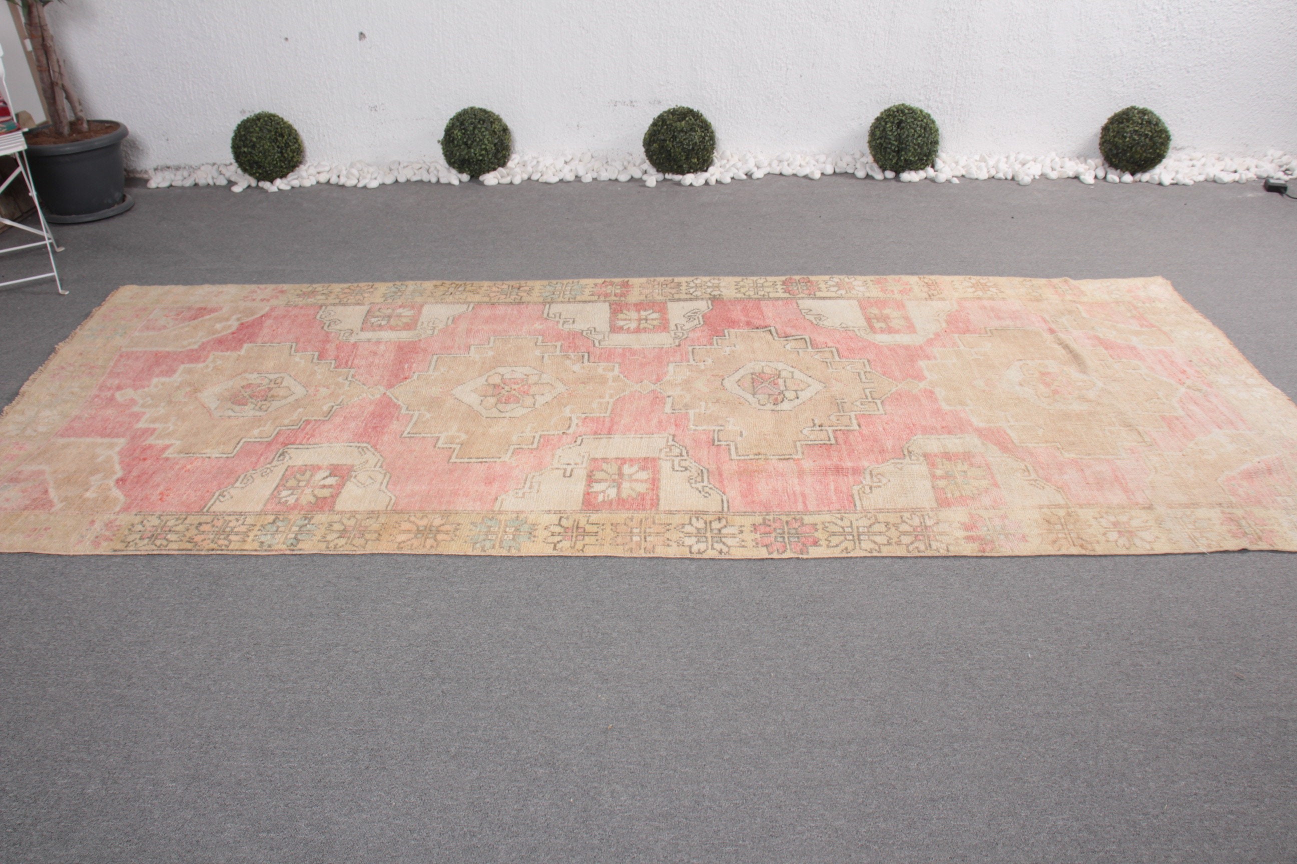 4.5x10.7 ft Large Rugs, Salon Rug, Geometric Rug, Large Vintage Rug, Turkish Rug, Vintage Rug, Boho Rug, Beige Flatweave Rugs, Oriental Rug