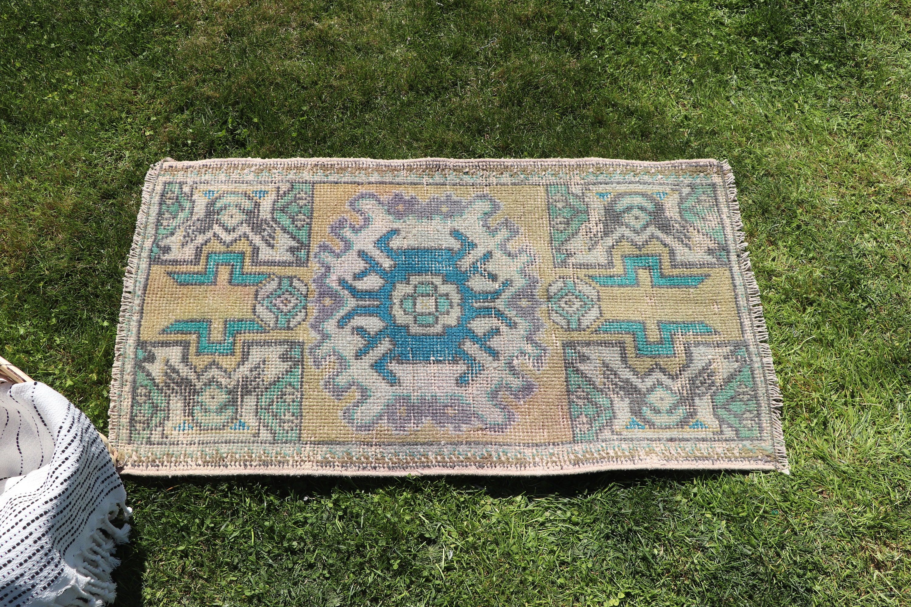 Açıklama Halıları, Türk Halısı, Vintage Halı, Yatak Odası Halısı, Mutfak Halıları, Banyo Halısı, Sarı Zemin Halıları, Banyo Paspası Boho Halıları, 1.6x2.8 ft Küçük Halı