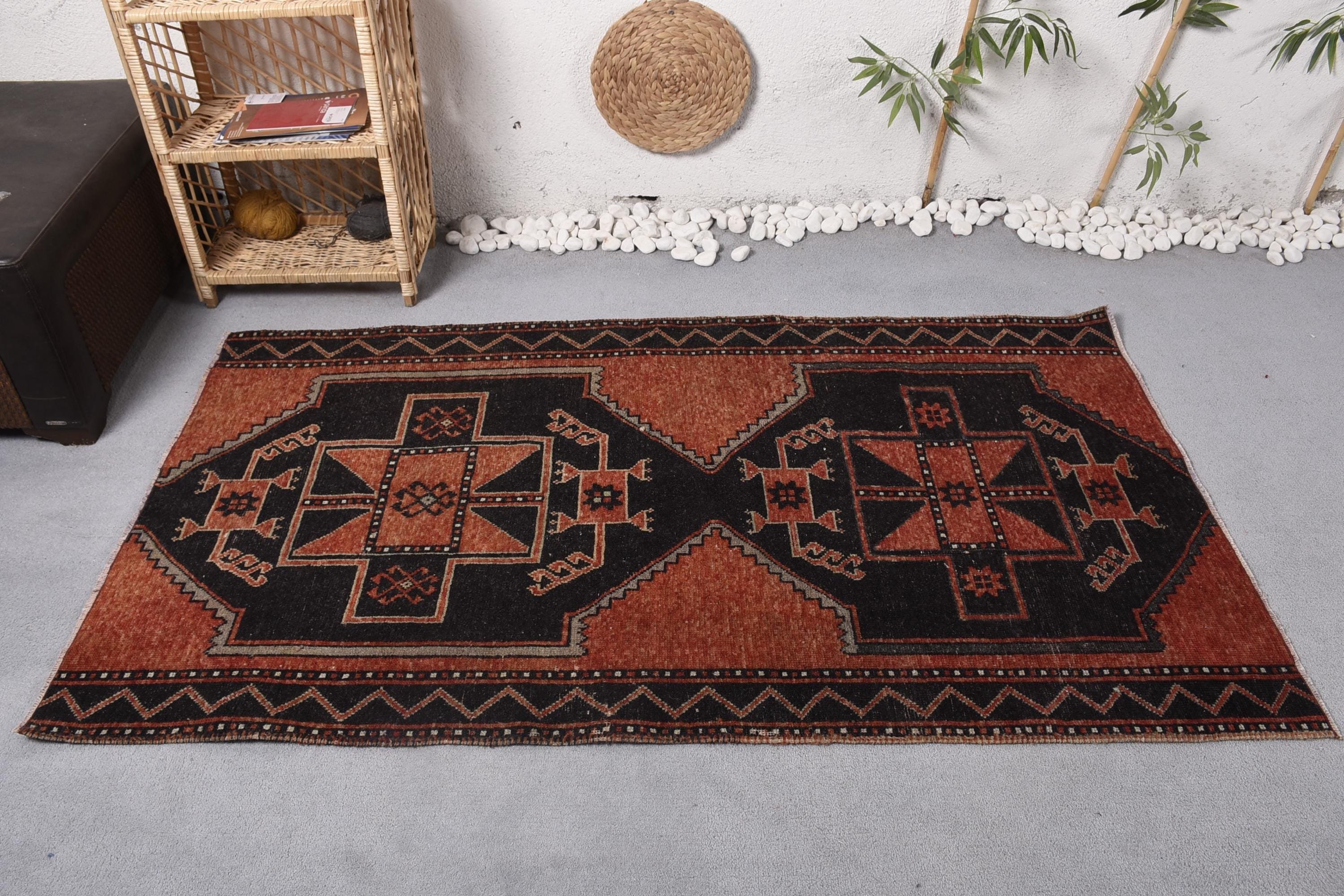 3.5x6.2 ft Accent Rug, Antique Rugs, Boho Rug, Red Home Decor Rugs, Kitchen Rugs, Turkish Rug, Decorative Rugs, Vintage Rugs