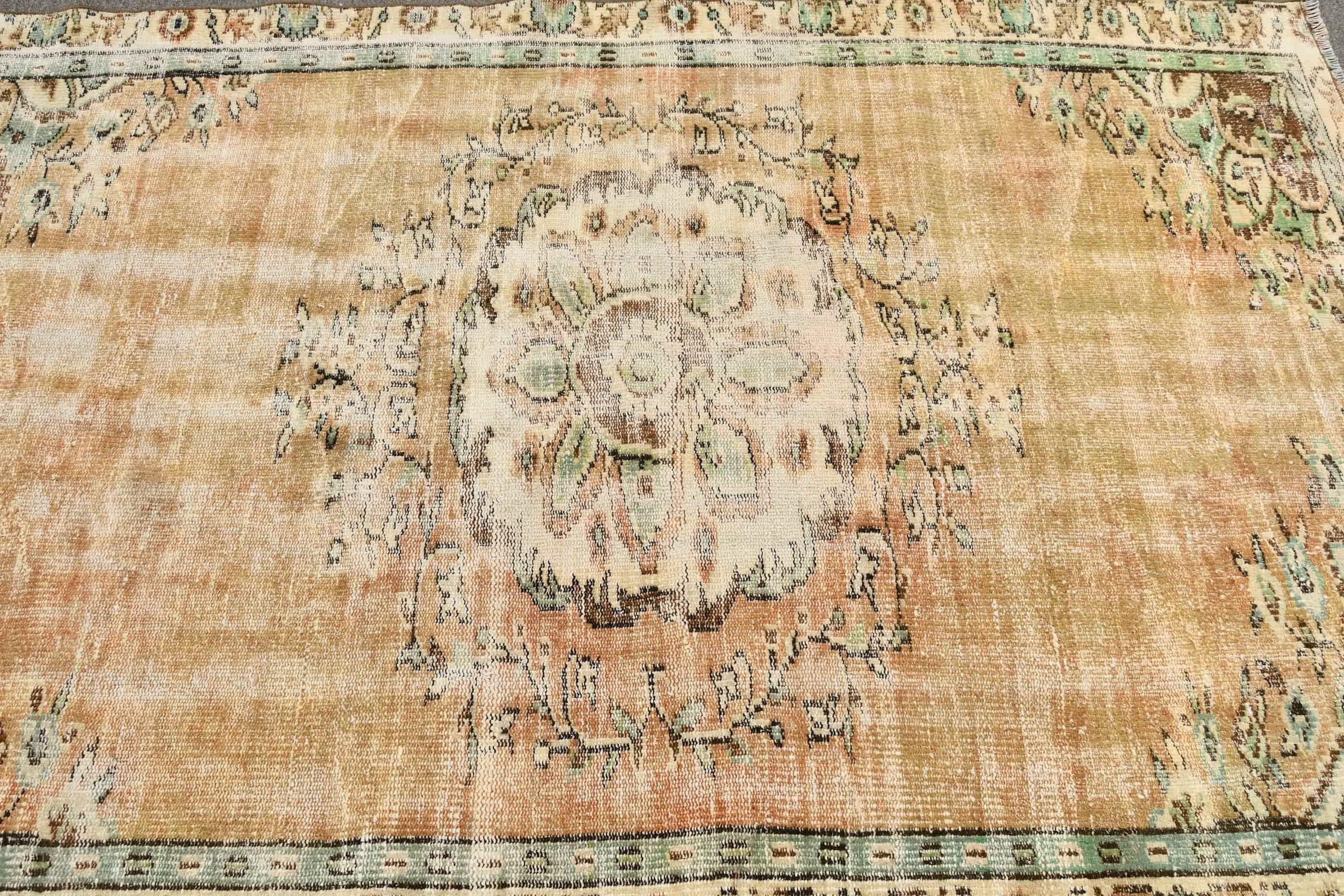 Bedroom Rug, Beige Cool Rug, Floor Rug, Dining Room Rugs, Turkish Rug, 4.6x7.7 ft Area Rugs, Anatolian Rug, Vintage Rug