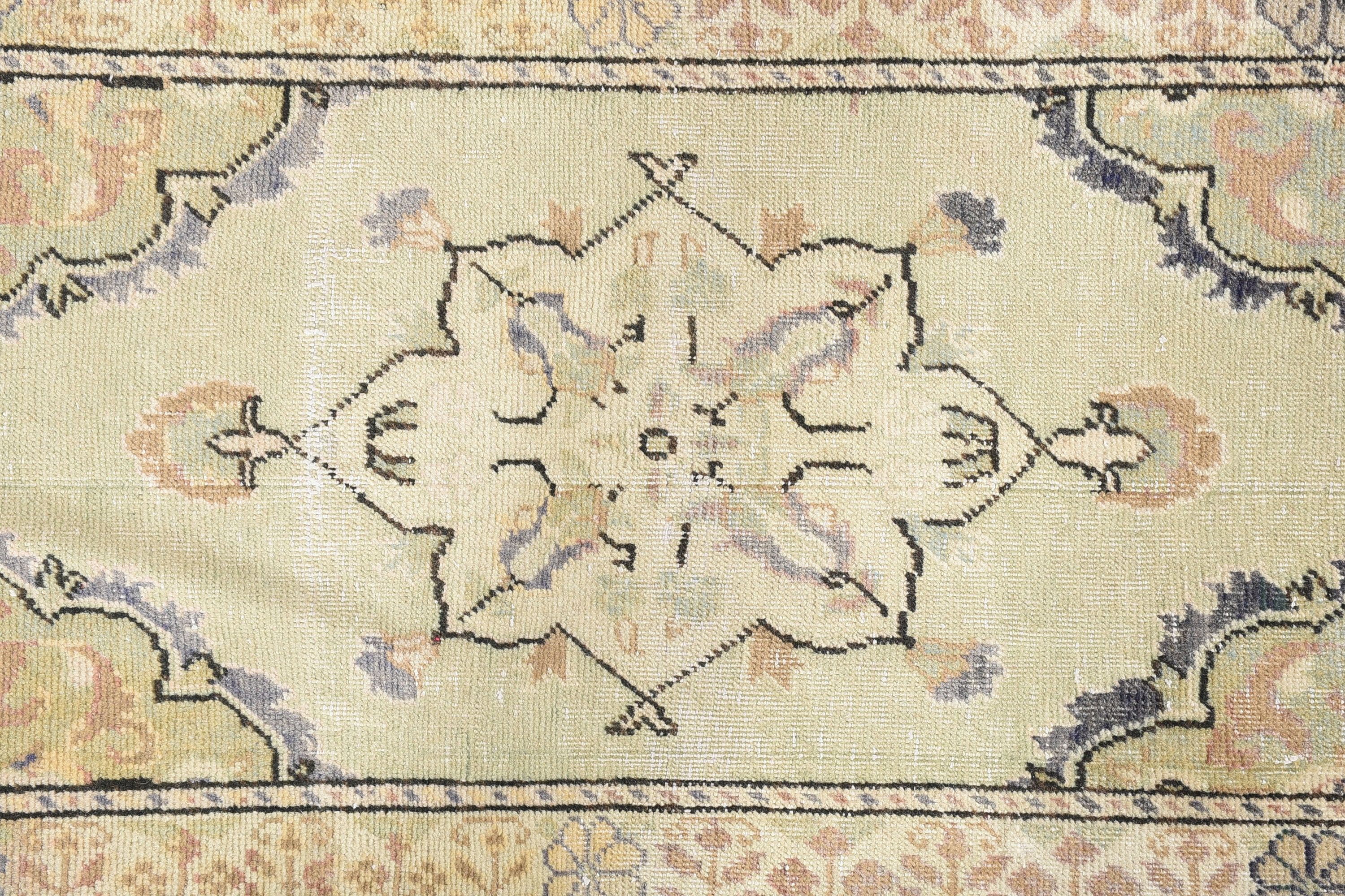 Türk Halısı, Kapı Paspası Halıları, Vintage Halılar, 1.8x3.1 ft Küçük Halı, Araba Paspas Halıları, Soğuk Halı, Yeşil Antika Halı, Yün Halı, Çocuk Halısı