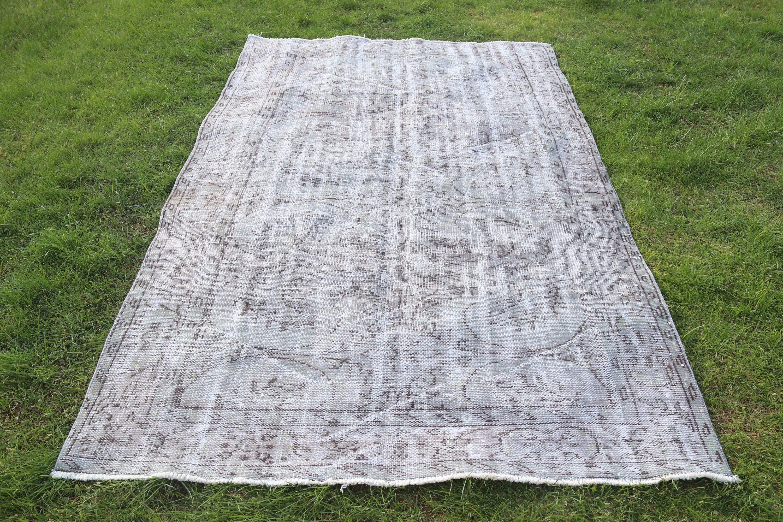 4.9x8.4 ft Large Rugs, Vintage Rug, Large Vintage Rug, Large Boho Rug, Home Decor Rug, Gray Modern Rug, Floor Rug, Turkish Rug, Oushak Rugs