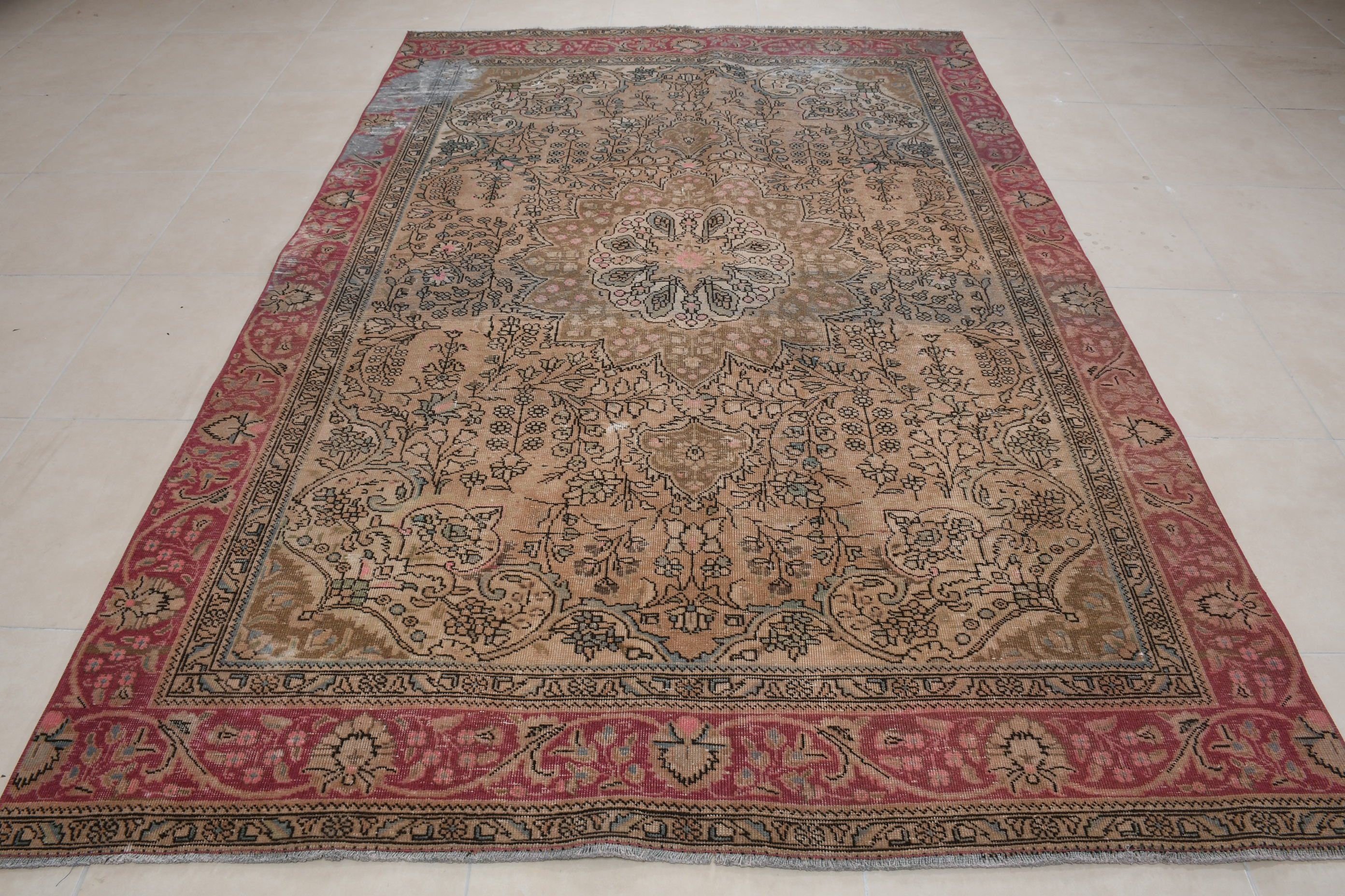 Yemek odası Halı, Salon Halı, Salon Halı, Uşak Halı, 187x284 cm Salon Halı, Oturma odası Halı, Kahverengi Anadolu Halı, Nostaljik Halı