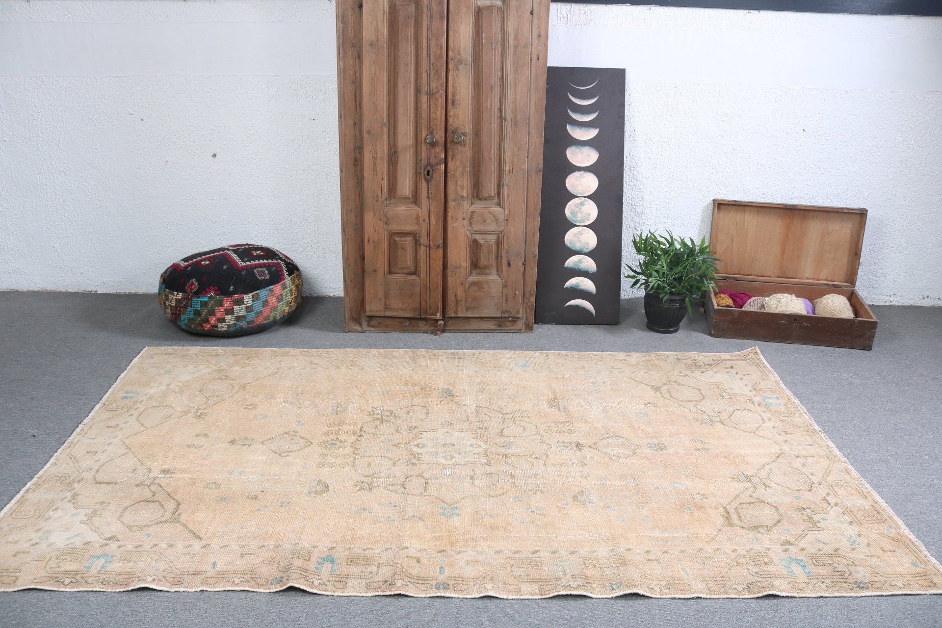 Havalı Halılar, Nötr Halılar, 5,1x8,7 ft Büyük Halı, Vintage Halılar, Yatak Odası Halısı, Türk Halıları, Estetik Halı, Turuncu Modern Halılar, Büyük Boho Halı