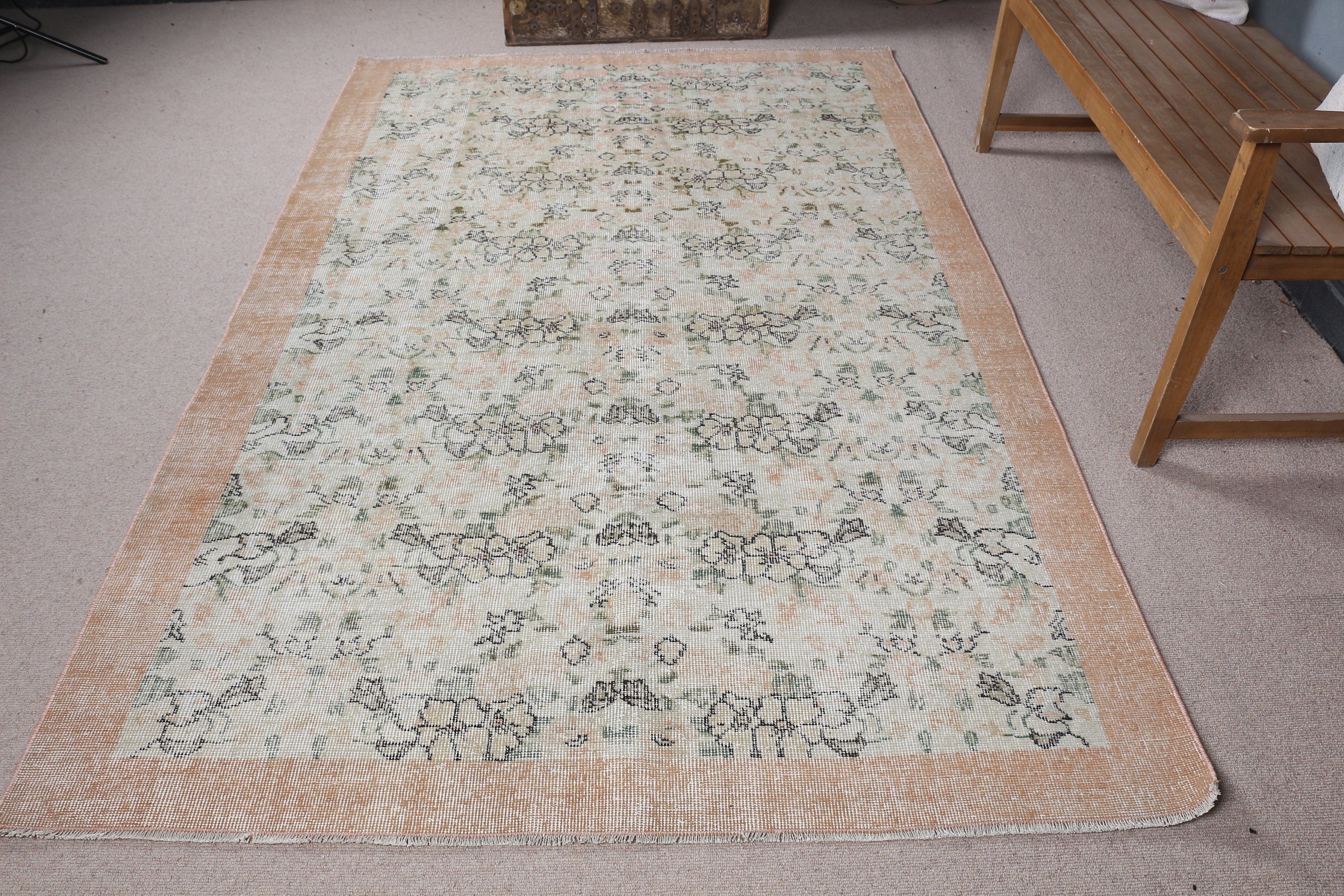 Bedroom Rug, Green Moroccan Rug, Antique Rug, Vintage Rug, Living Room Rug, Hand Woven Rug, Kitchen Rug, Turkish Rug, 5.2x8.3 ft Large Rugs