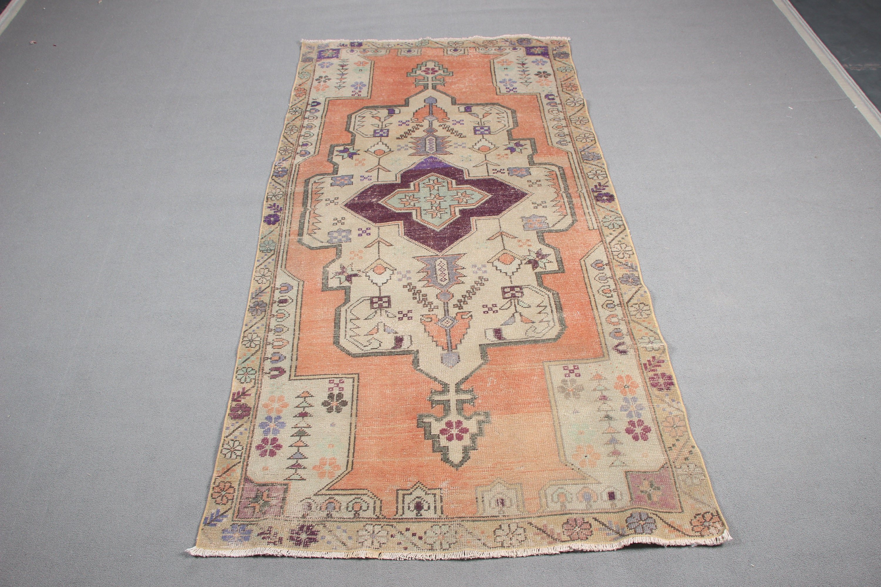 Floor Rug, Moroccan Rugs, Vintage Rug, Bedroom Rug, Anatolian Rug, 4.3x8.1 ft Area Rugs, Ethnic Rugs, Turkish Rug, Orange Neutral Rugs