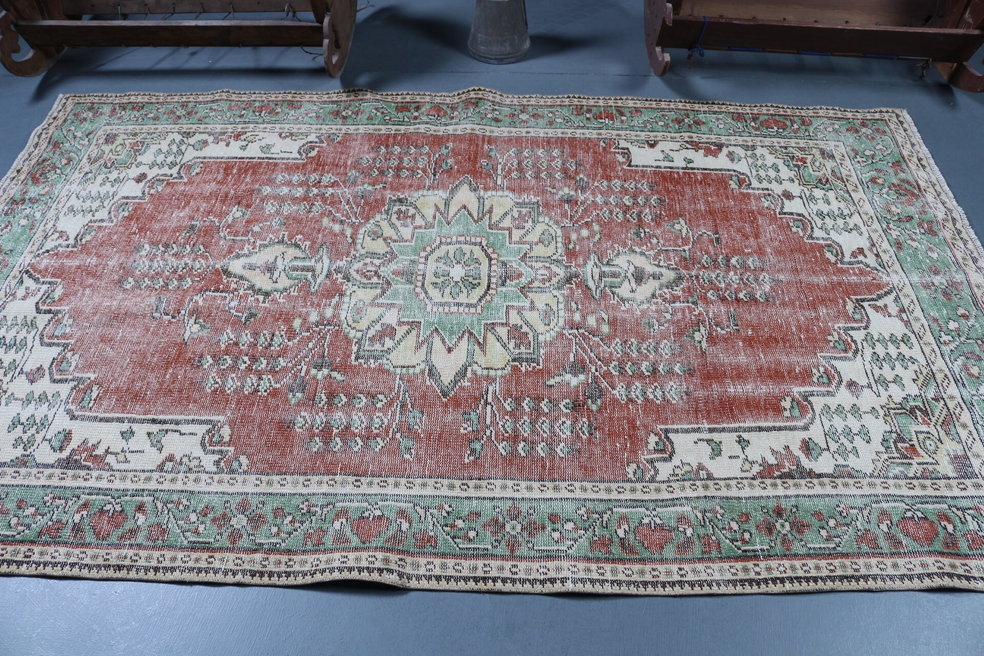 Kırmızı Mutfak Halısı, Yemek Odası Halıları, 5x8,2 ft Büyük Halı, Yatak Odası Halısı, Oturma Odası Halıları, Vintage Halı, Türk Halıları, Mutfak Halısı, Yün Halı