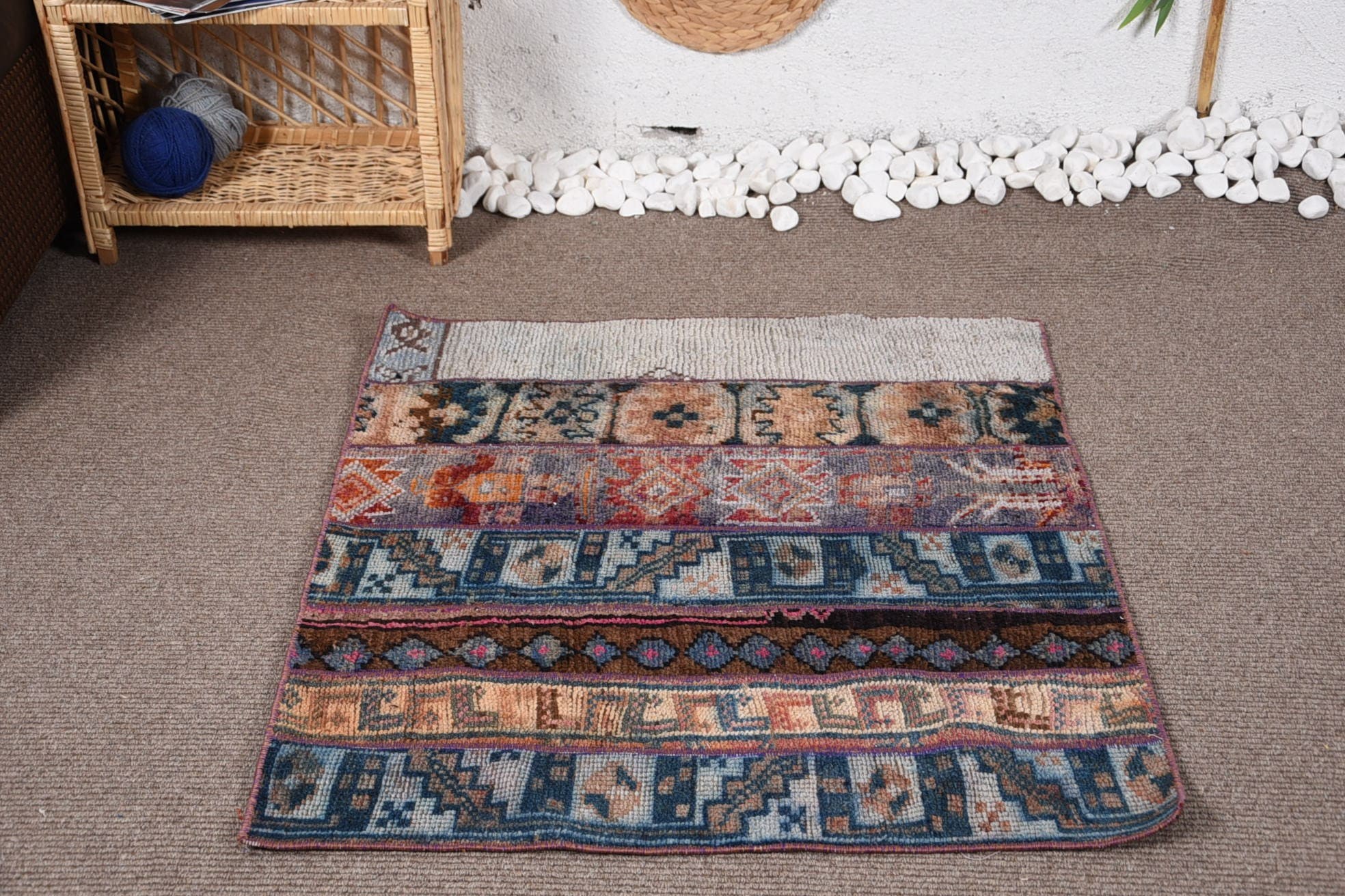 Giriş Halıları, Soluk Halılar, Banyo Halıları, Mutfak Halıları, Türk Halısı Küçük Halılar, Oryantal Halı, Türk Halısı, Vintage Halı, 3,4x3 ft Küçük Halılar