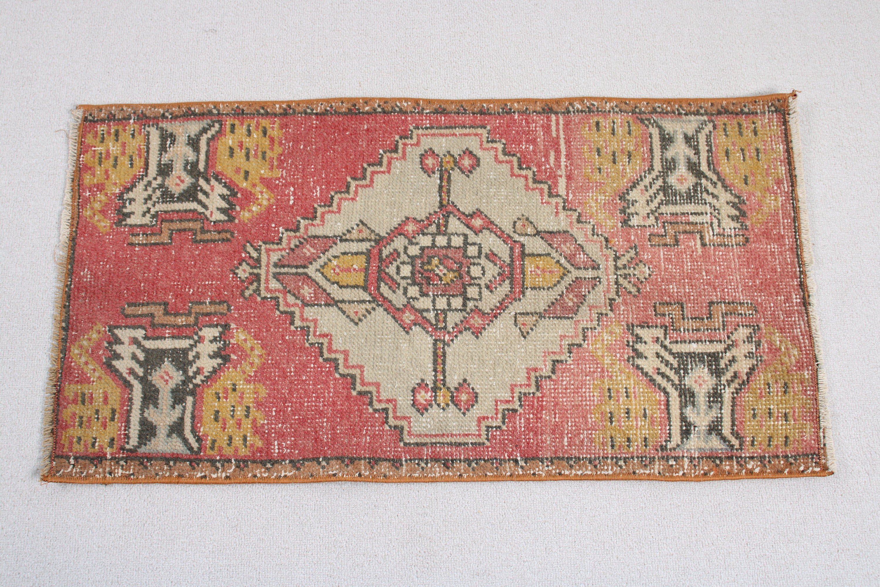 Küçük Alan Halıları, Vintage Halılar, Oryantal Halı, Araba Mat Halısı, Kırmızı 1.6x3 ft Küçük Halılar, Anadolu Halısı, Kabile Halısı, Türk Halıları