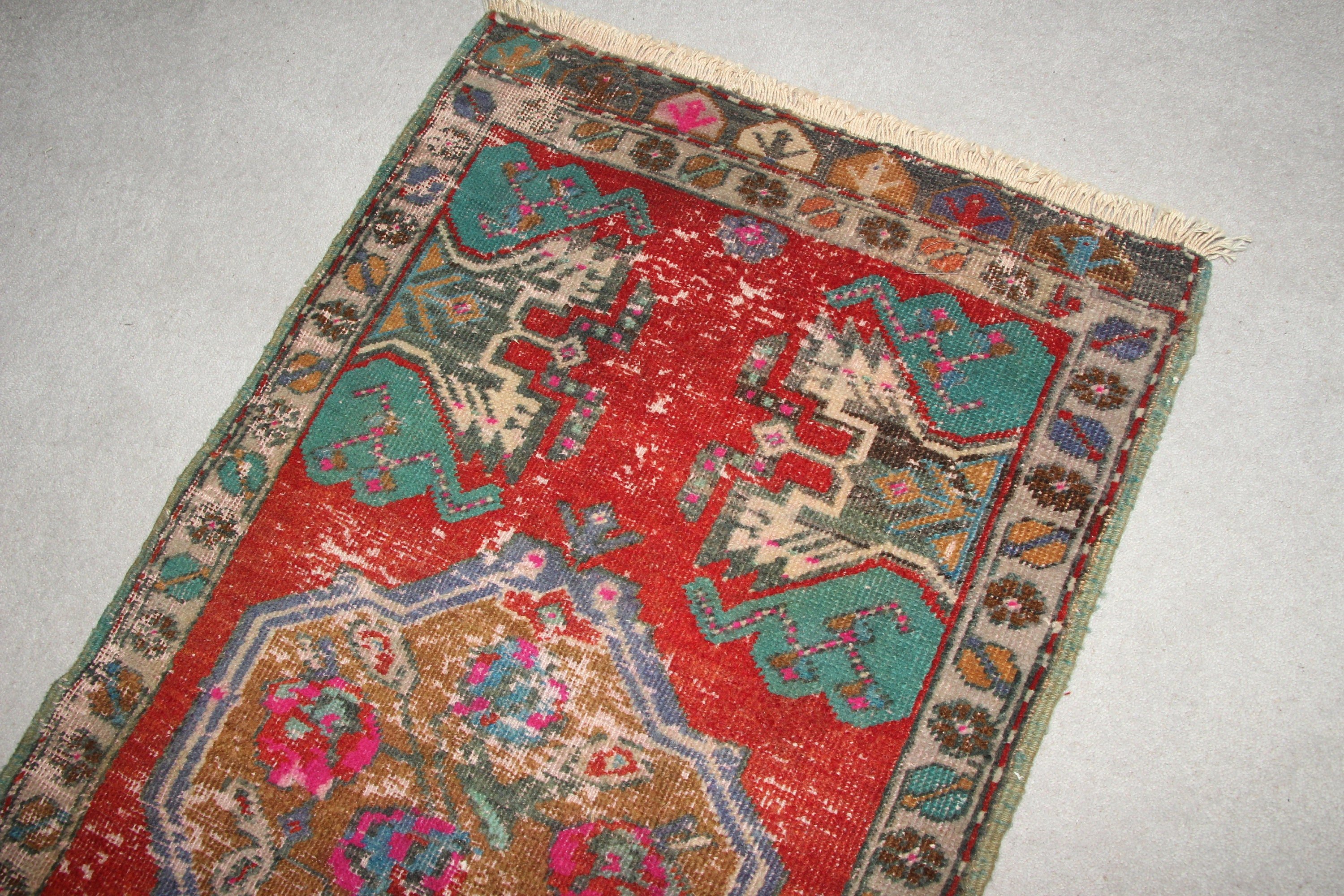 Yeşil Ev Dekor Halısı, Araba Paspas Halısı, El Dokuma Halısı, Banyo Halıları, Vintage Halı, 1.8x3.5 ft Küçük Halılar, Türk Halısı, Mutfak Halısı, Oryantal Halı