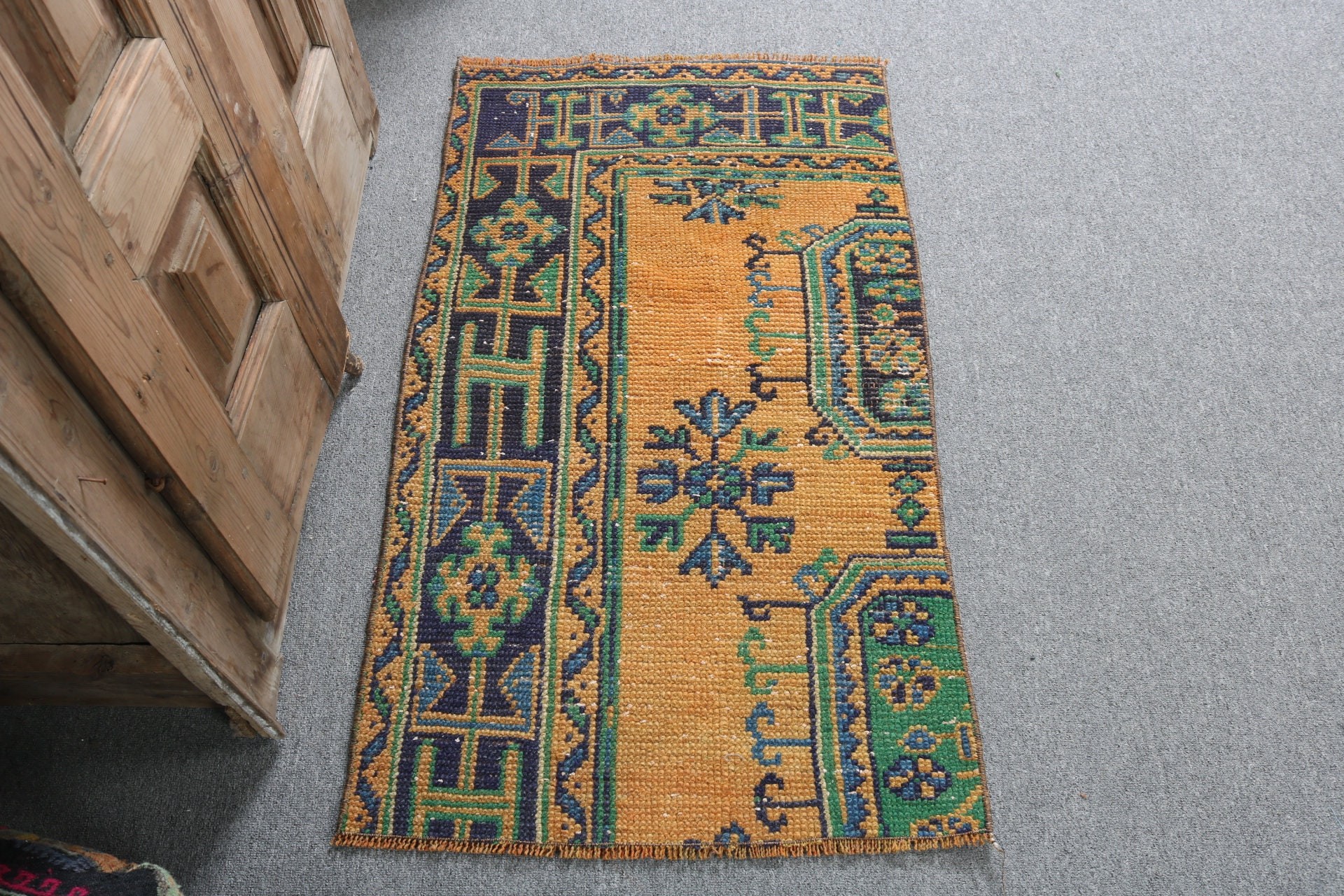 Tribal Rug, Bath Rugs, Yellow Kitchen Rugs, Modern Rugs, Turkish Rugs, Moroccan Rugs, Vintage Rug, 2x3.5 ft Small Rugs, Wall Hanging Rugs