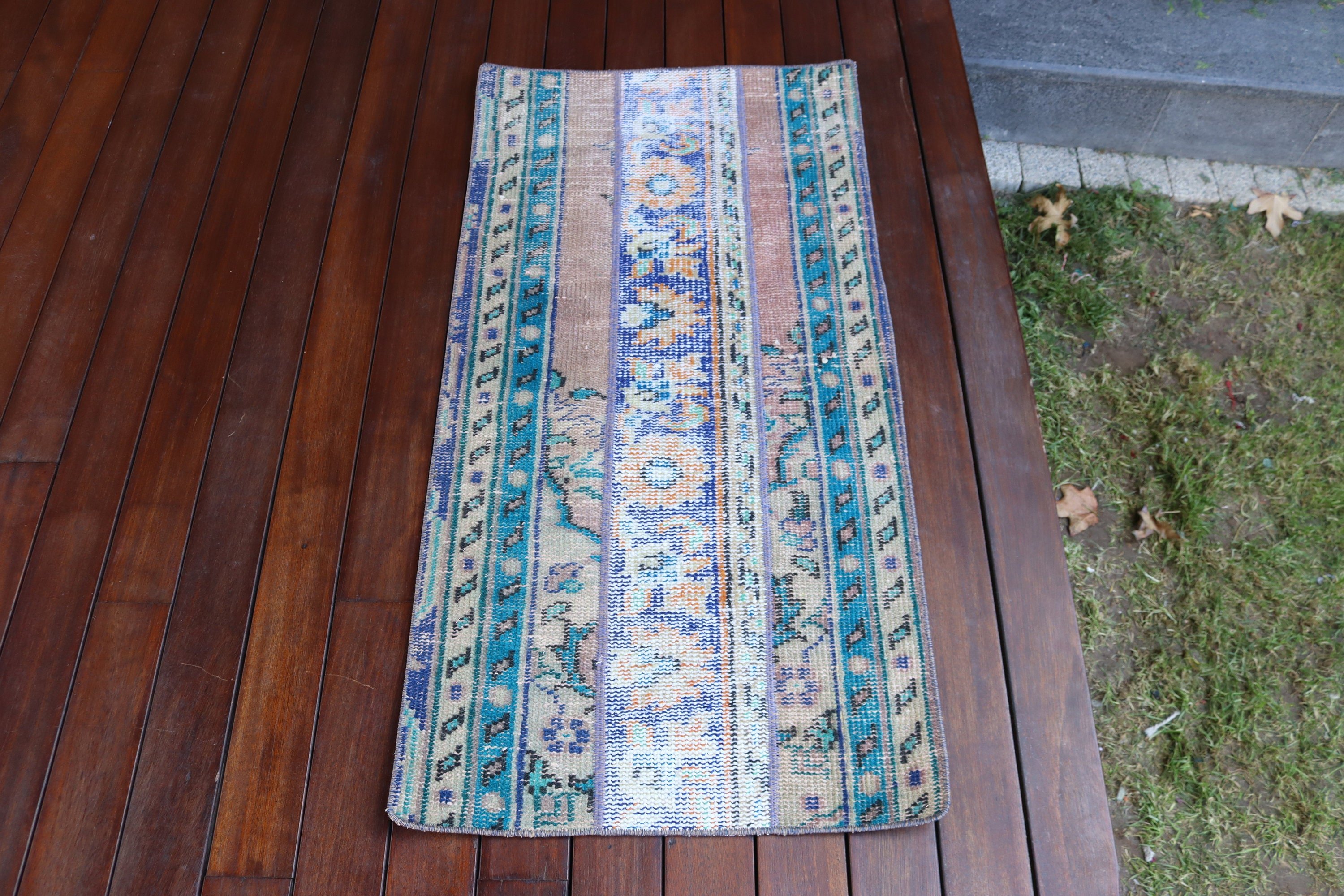 Yün Halı, Vintage Halılar, 1.9x3.7 ft Küçük Halılar, Yer Halısı, Yeşil Fas Halısı, Mutfak Halısı, Türk Halıları, Duvara Asılı Halı, Düz Dokuma Halılar