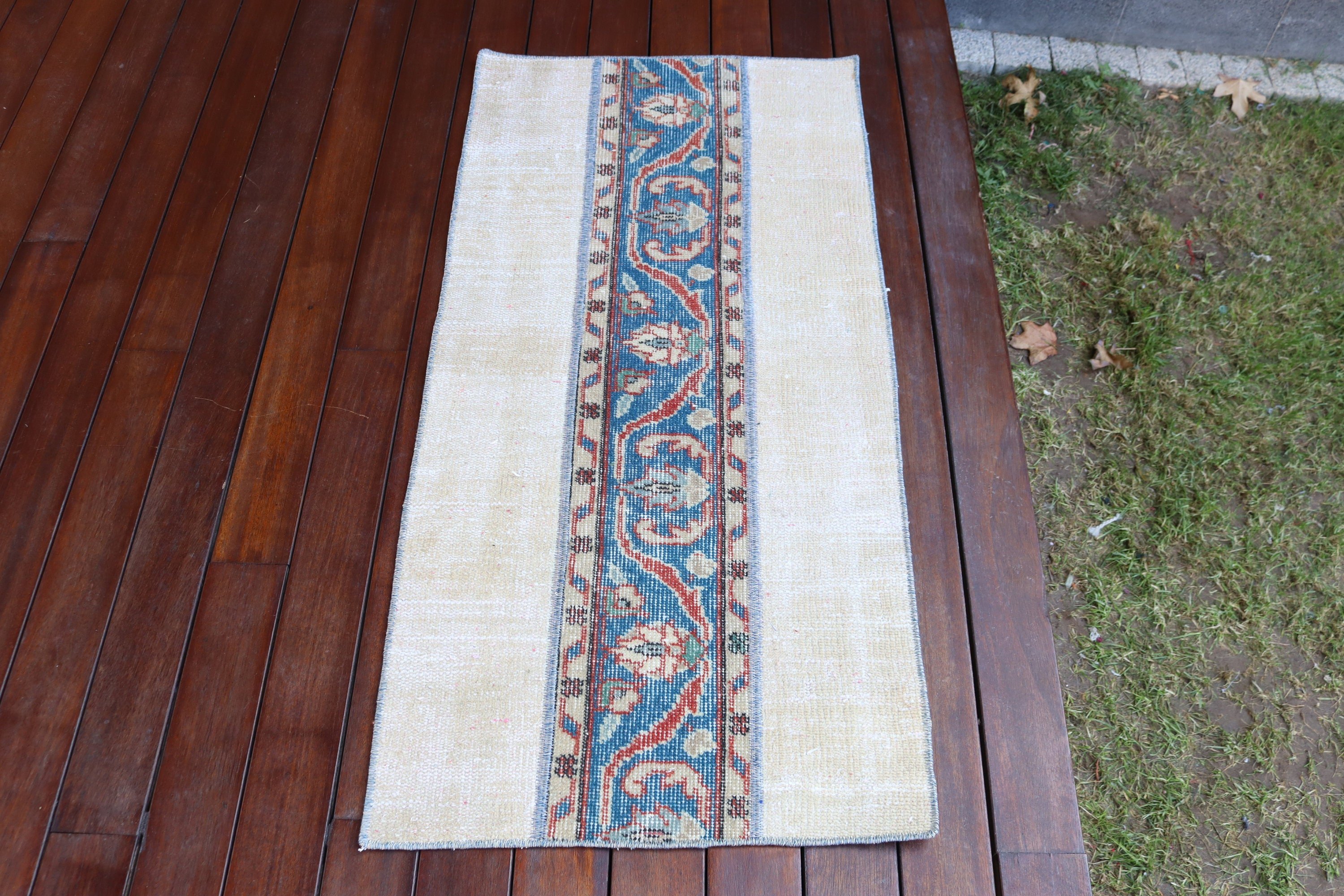 Bedroom Rugs, Beige  1.8x3.8 ft Small Rugs, Antique Rug, Turkish Rug, Nursery Rugs, Vintage Rug, Kitchen Rugs, Ethnic Rugs