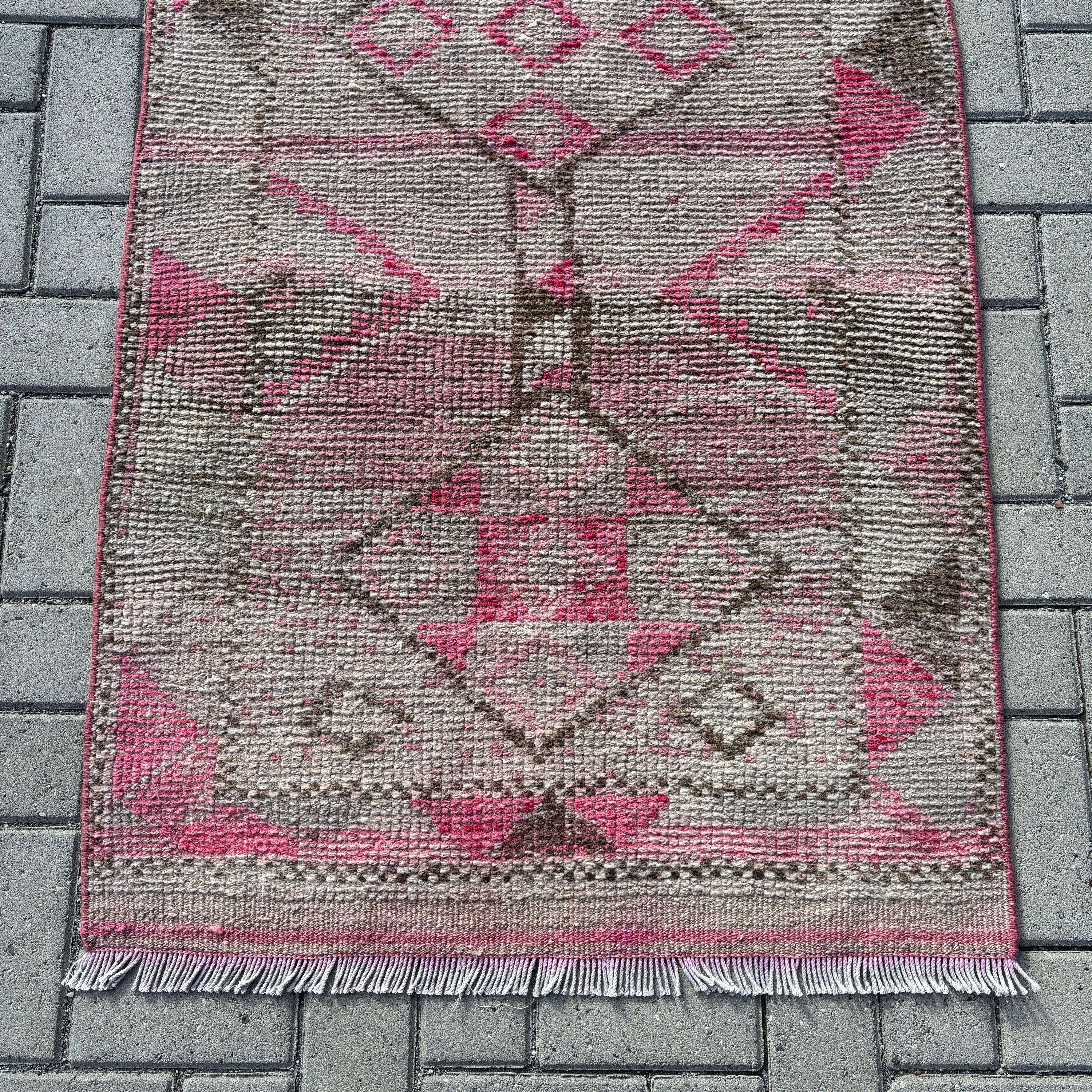 Vintage Halı, Gri Geometrik Halılar, Beni Ourain Yolluk Halıları, Mutfak Halıları, 2.8x12.3 ft Yolluk Halıları, Yer Halısı, Uzun Yolluk Halısı, Türk Halıları