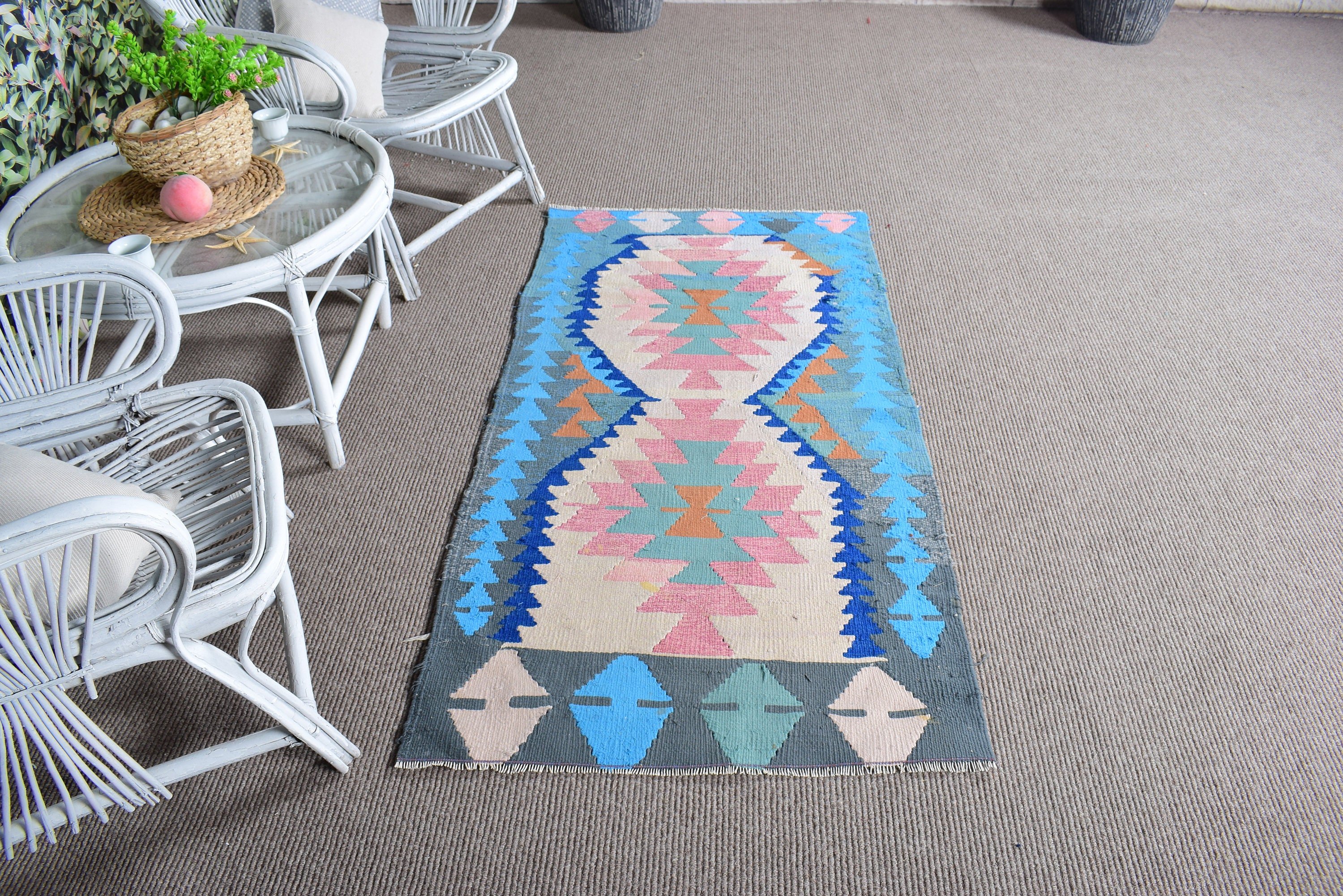 Kitchen Rugs, Door Mat Rug, Boho Rug, Bath Rugs, Modern Rug, Turkish Rug, 2.7x5.3 ft Small Rug, Gray Cool Rug, Rugs for Bath, Vintage Rugs