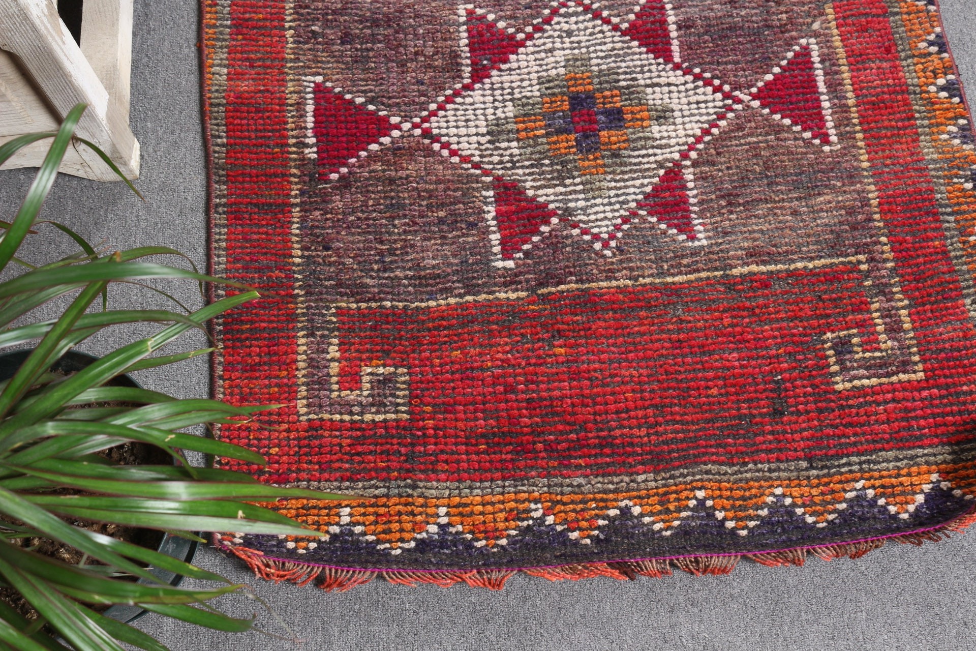 Turkish Rug, Red Antique Rug, Antique Rug, Old Rug, Rugs for Kitchen, Kitchen Rug, Stair Rug, Wool Rugs, Vintage Rug, 2.8x9.4 ft Runner Rug