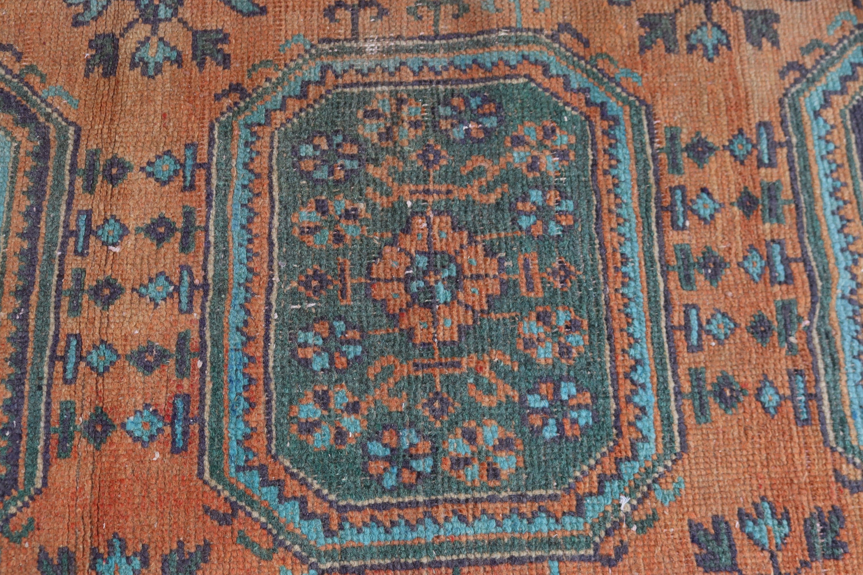 Turkish Rugs, Oushak Rug, Beni Ourain Runner Rugs, 2.2x9.3 ft Runner Rug, Neutral Rug, Vintage Rugs, Stair Rug, Orange Neutral Rugs