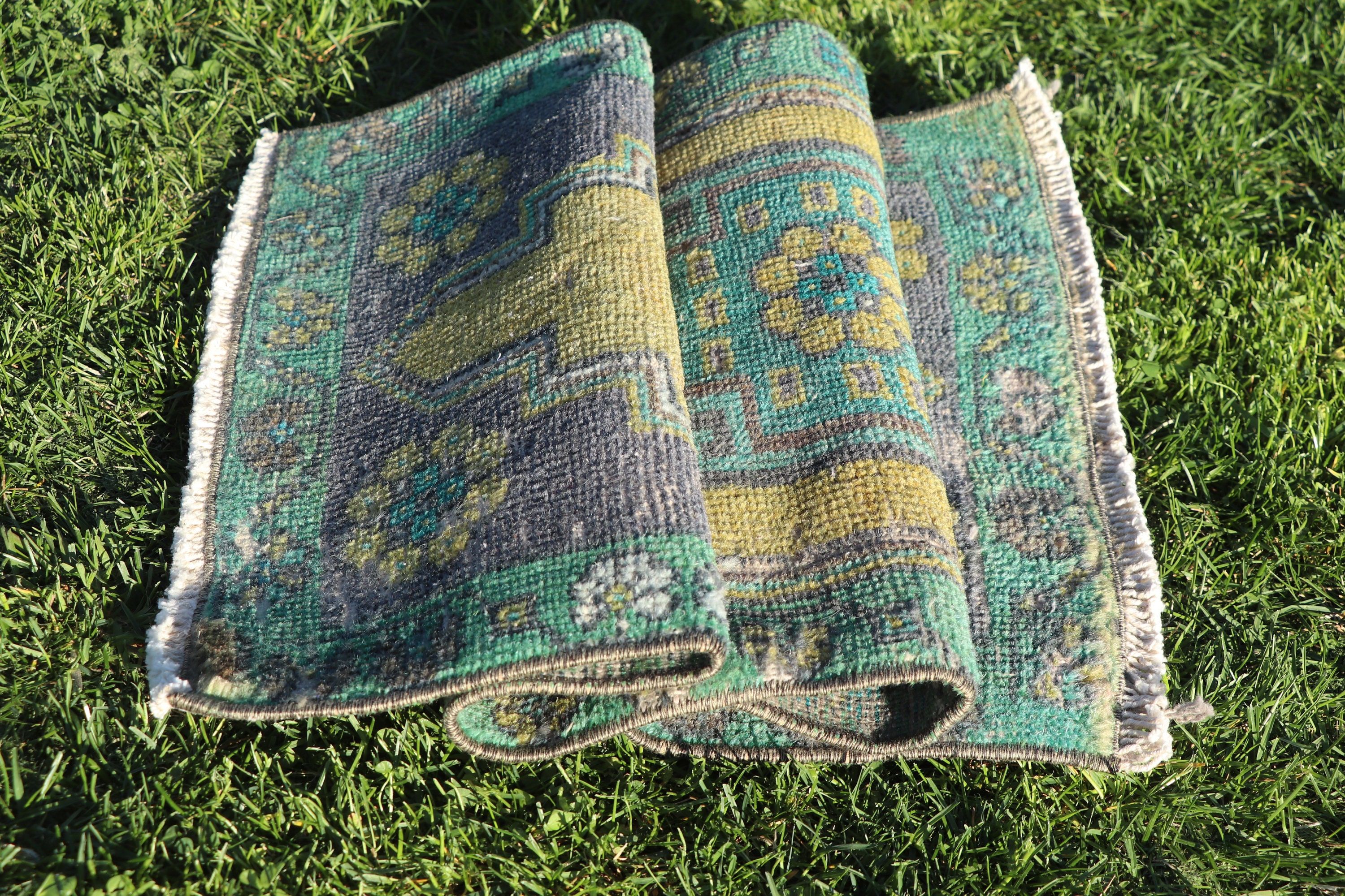 1.5x3.1 ft Küçük Halılar, Açıklama Halısı, Yatak Odası Halıları, Vintage Halı, Ev Dekor Halıları, Türk Halısı, Sarı Lüks Halılar, Duvara Asılı Halı